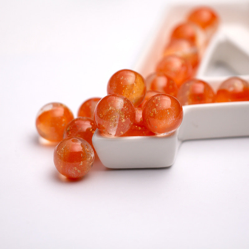 FS1938-20MM Gold Foil Resin Beads Fit For Beadable Pens