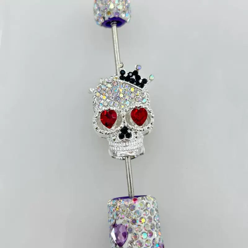 FS19376-About 29*19*16mm Halloween Skull Metal Beads