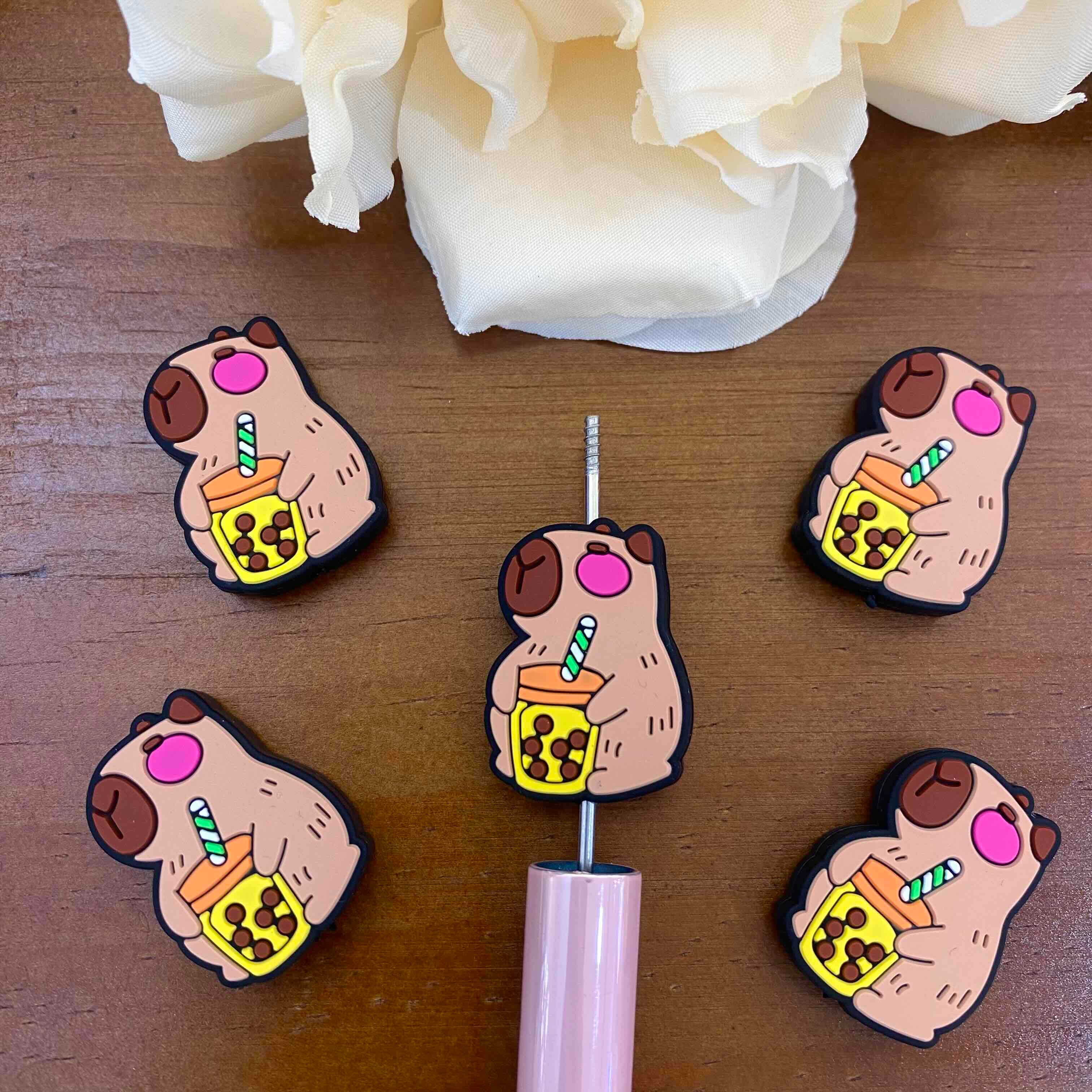 FS20213-Capybara Flat Silicone Focal Beads