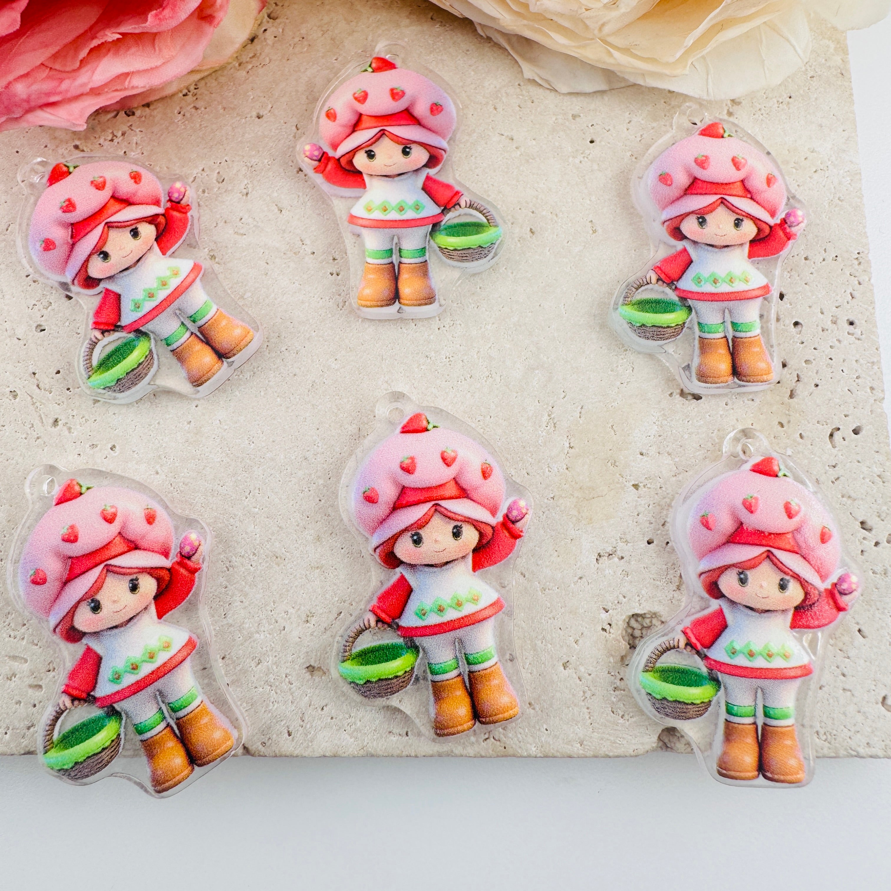 FS19450-Strawberry Girl Acrylic Charms
