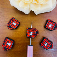 FS20102-Plaid Tree Mug Flat Silicone Focal Beads