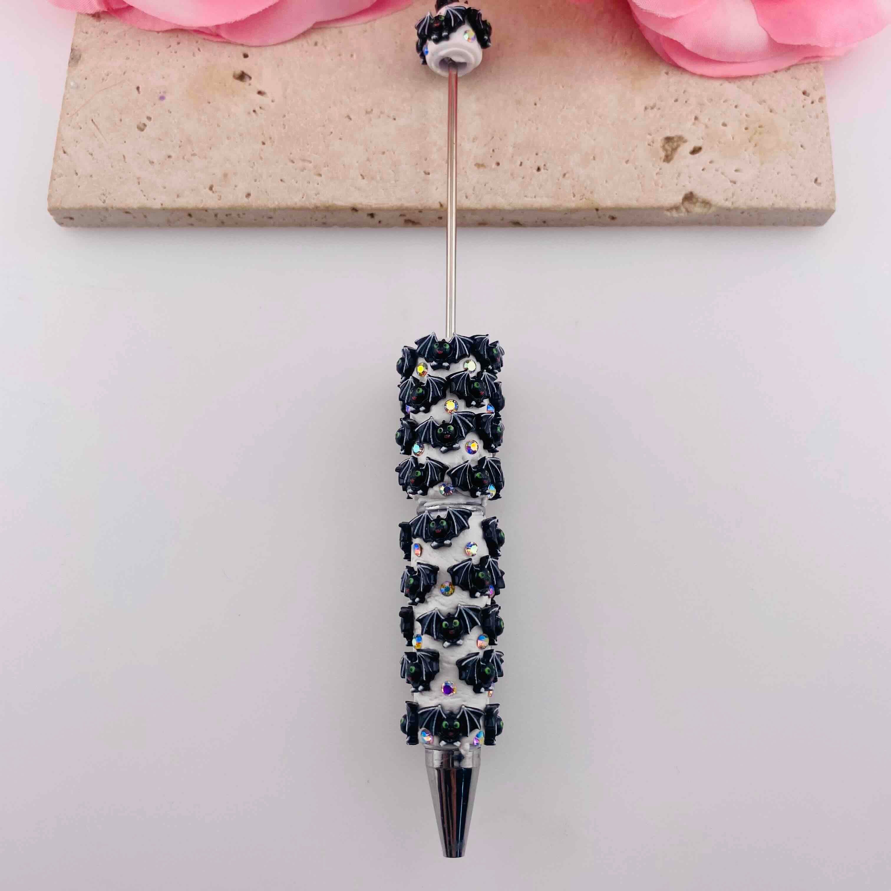 FS19805-Black Bat Beaded Pens
