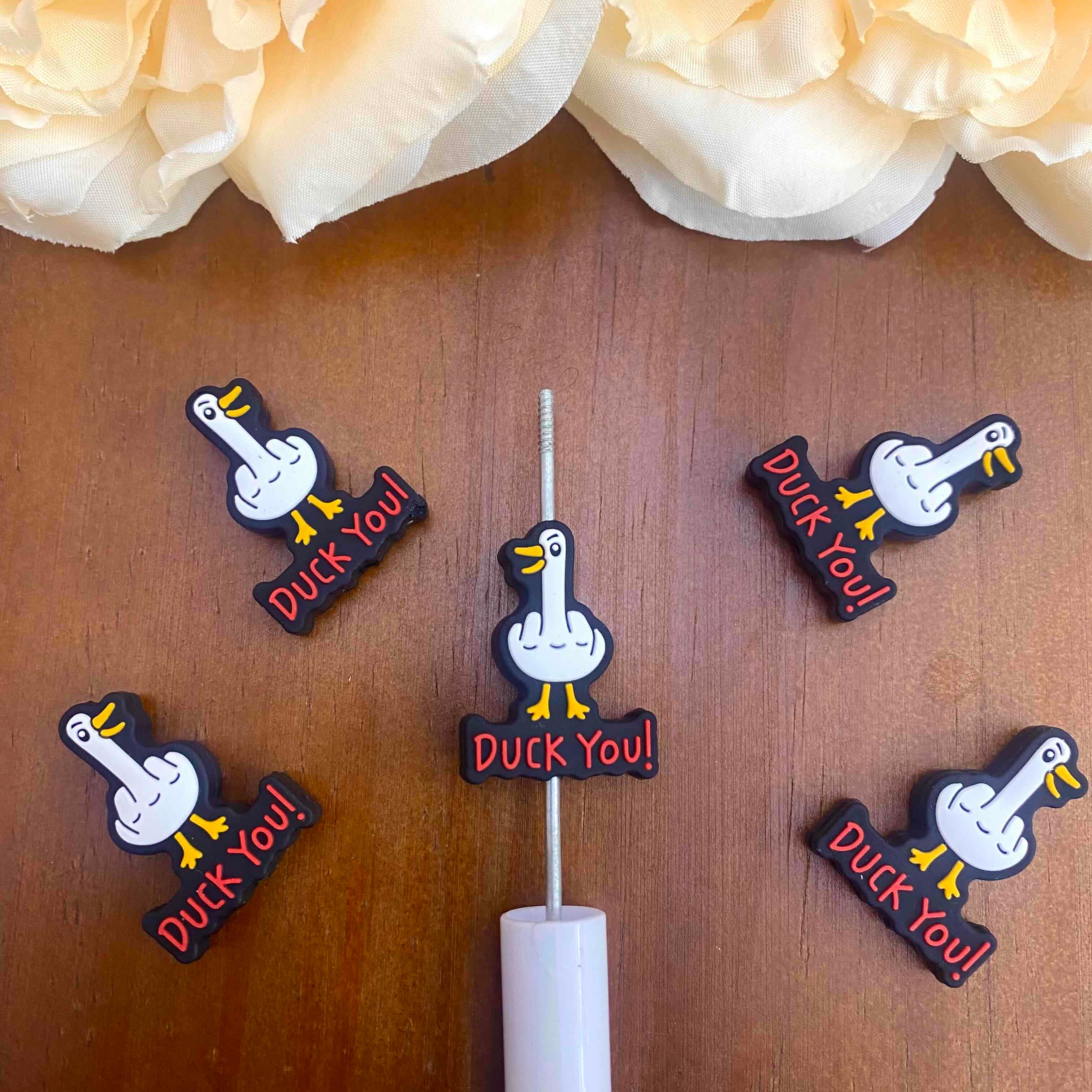 FS20330-Cartoon Duck Flat Silicone Focal Beads