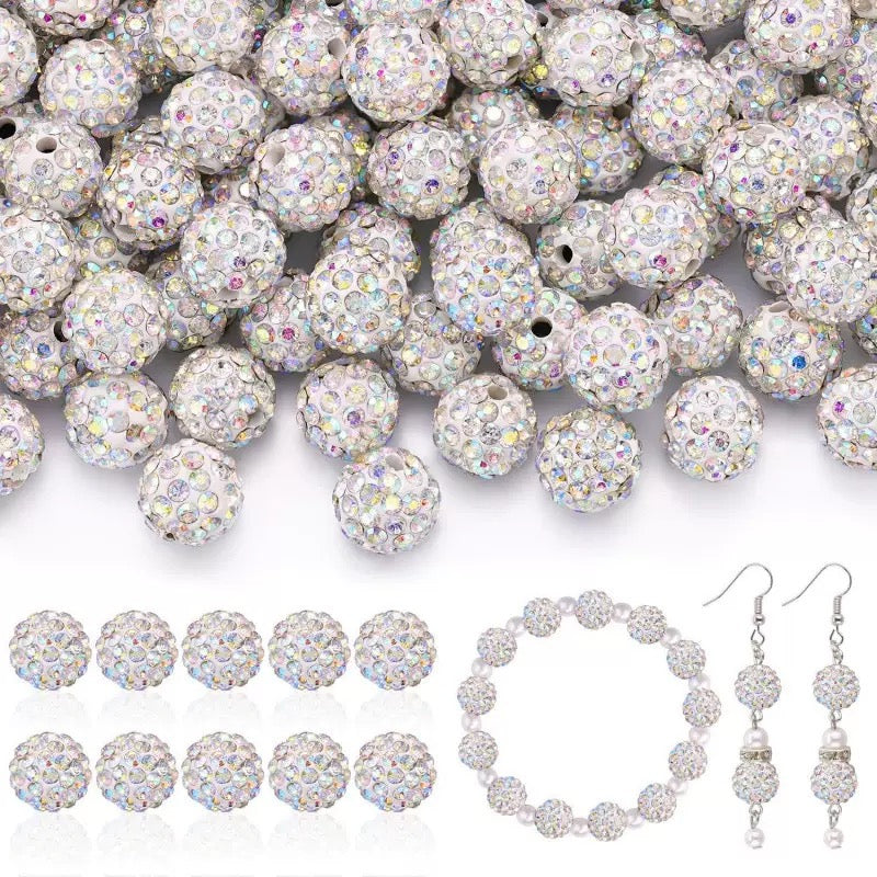 10mm Rhinestone Clay Beads For Jewelry Making Keychain Making