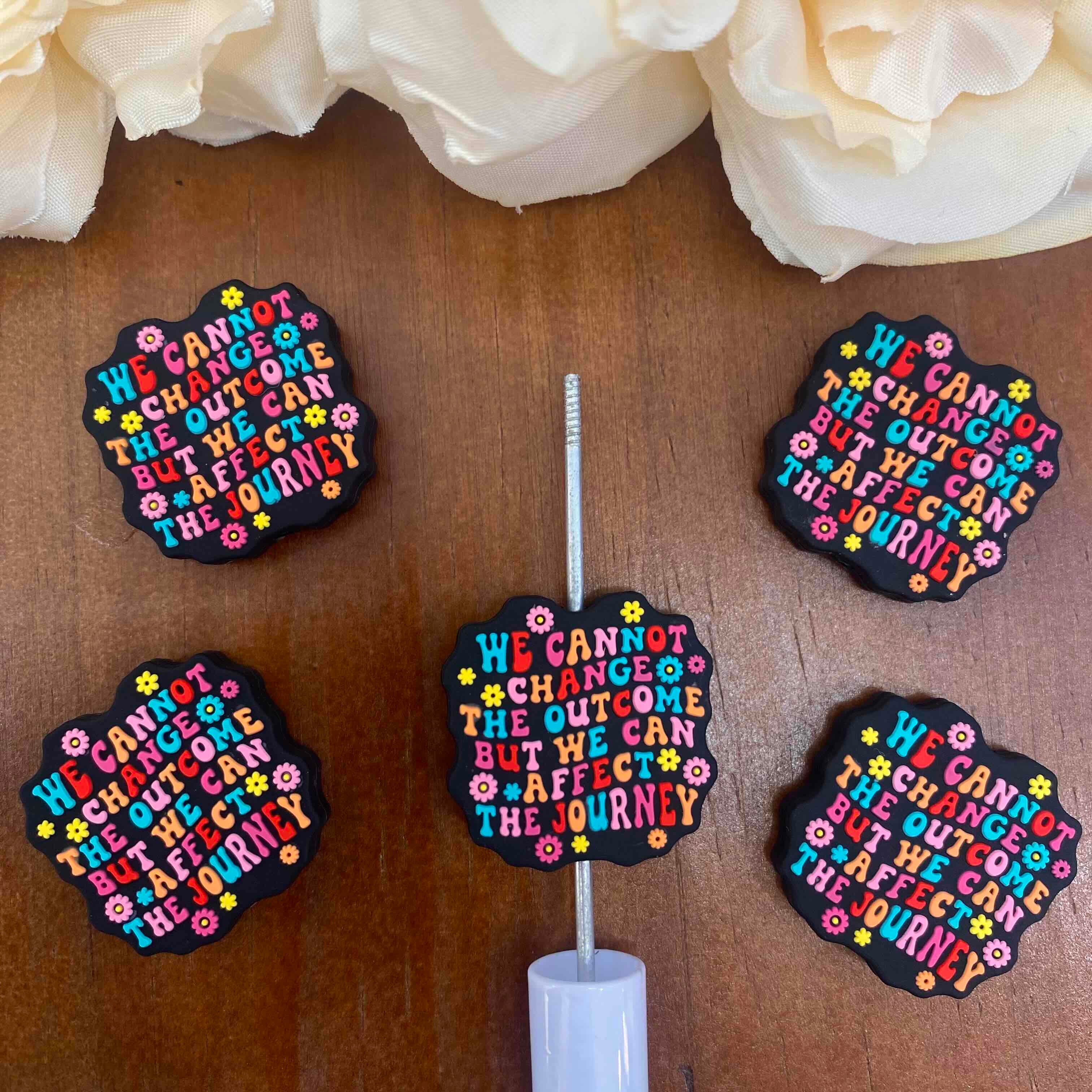 FS20350-Phrase Flat Silicone Focal Beads