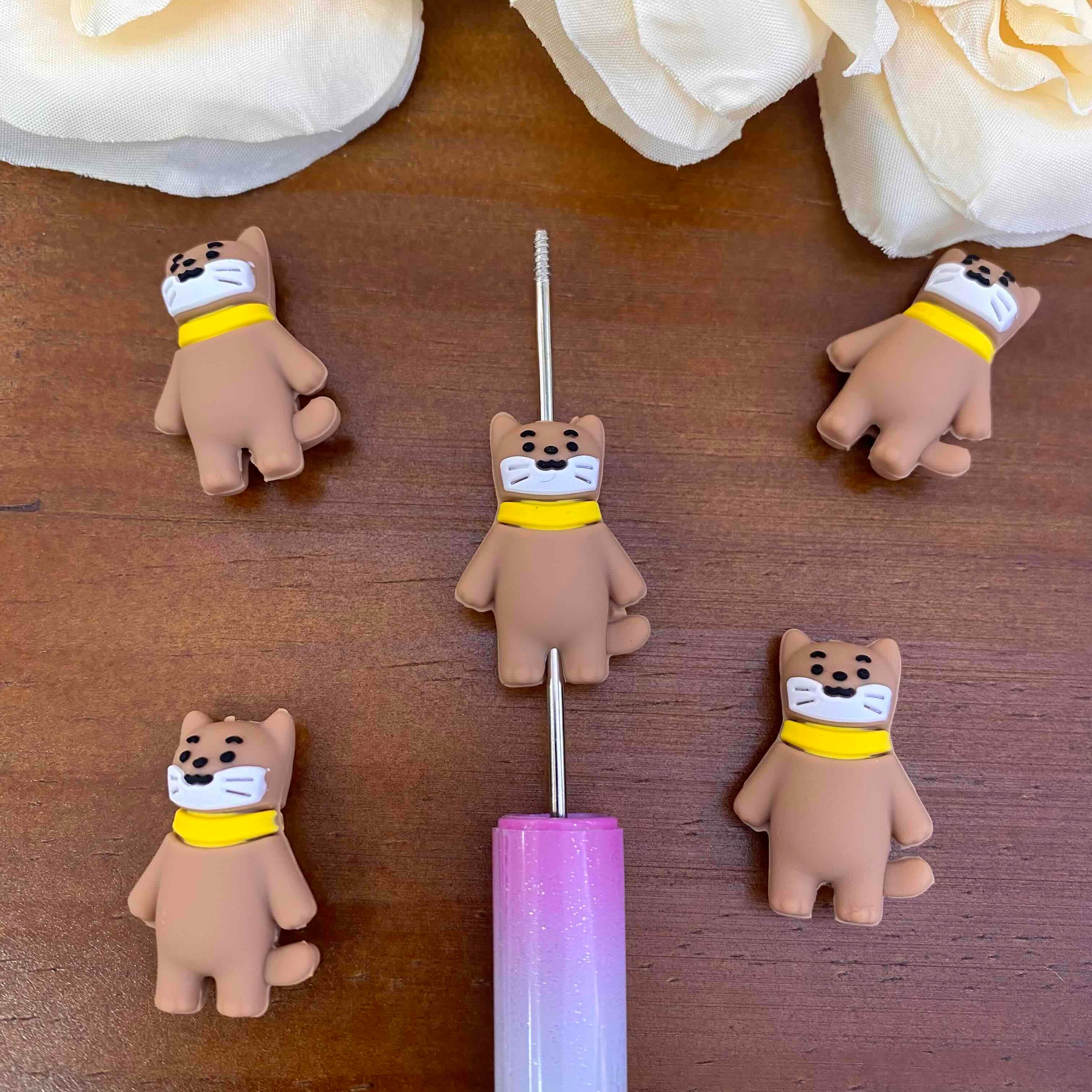 FS20522-3D Cat Silicone Focal Beads