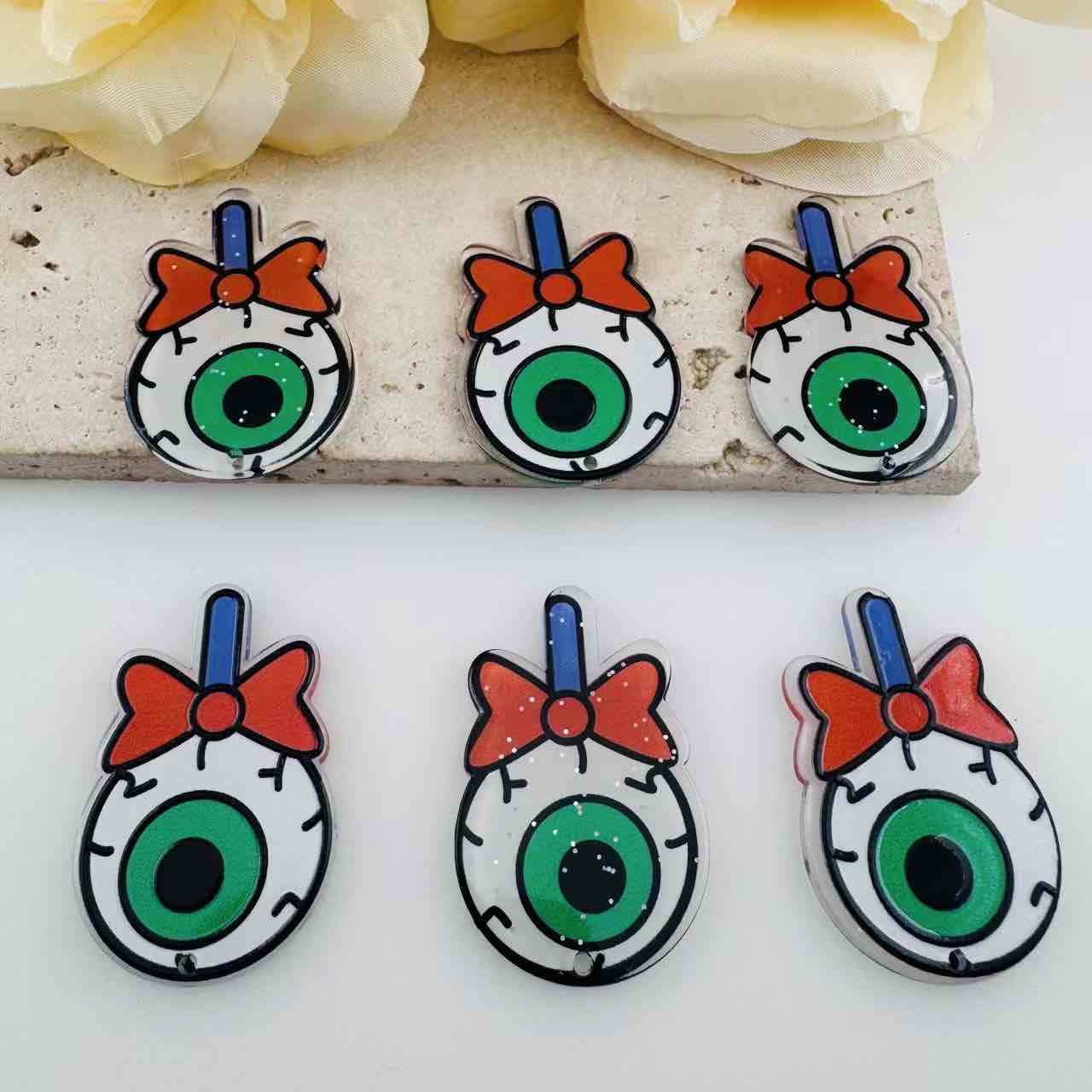 FS19968-About 25*39mm Eyeball Lollipop Acrylic Flat Charms
