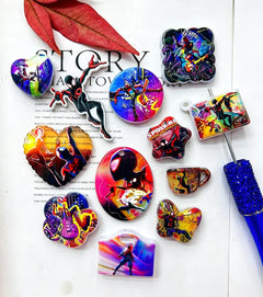 Mixed Spider Man Printed Acrylic Beads