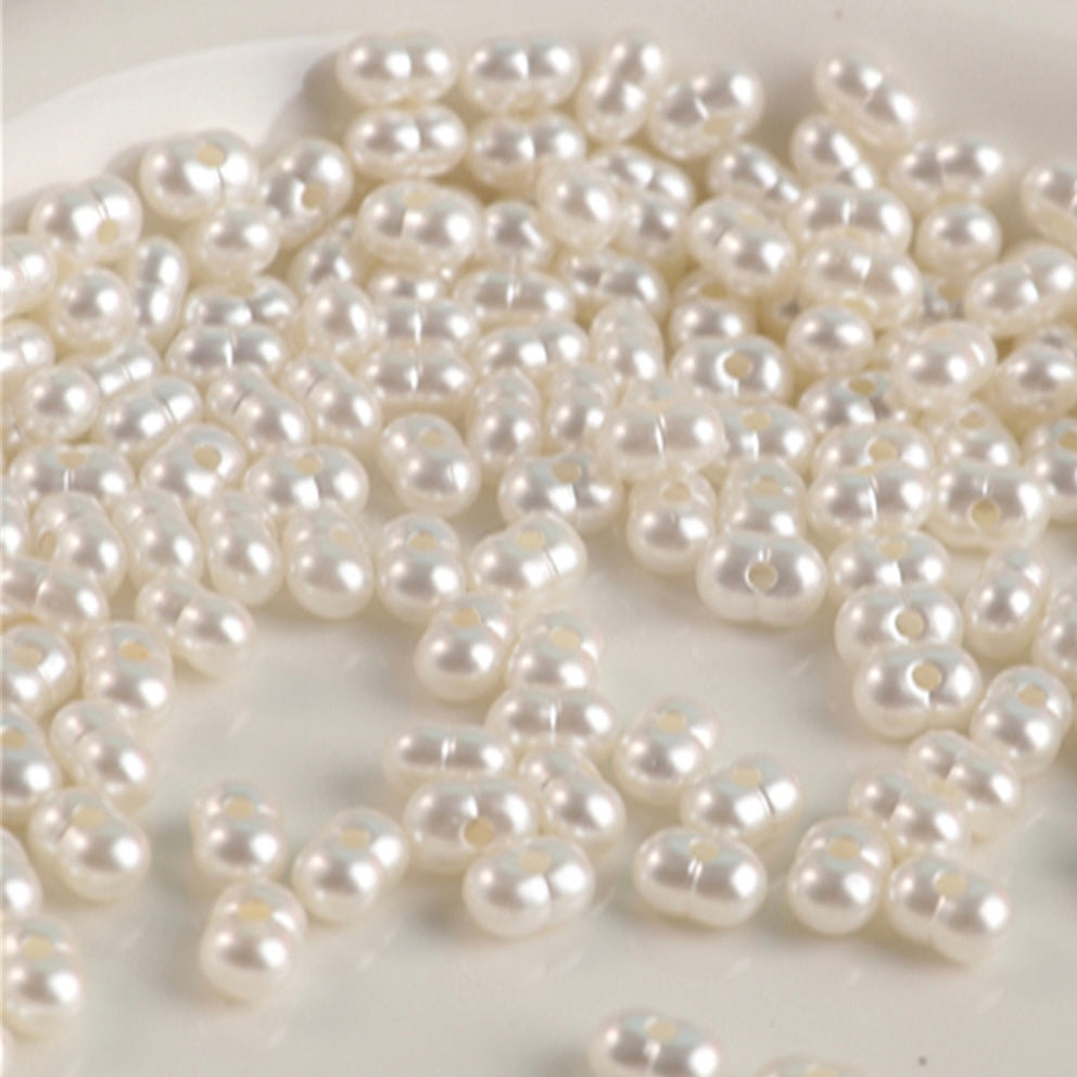 FS2380-5*8mm Solid Color Pearl Looking Peanut Acrylic Beads For Making Keychain