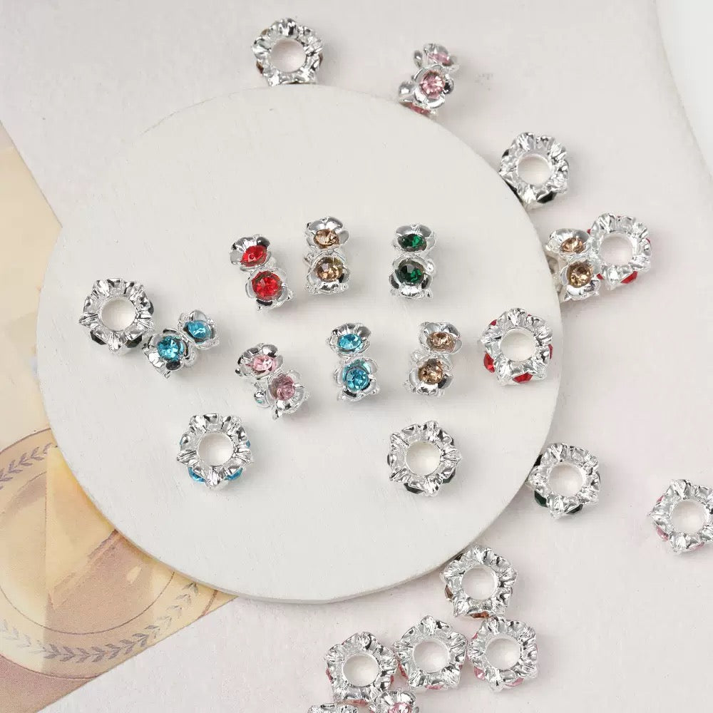 FS5141- 16mm Metal Beads Inlaid With Diamonds Zoe's DIY Shop