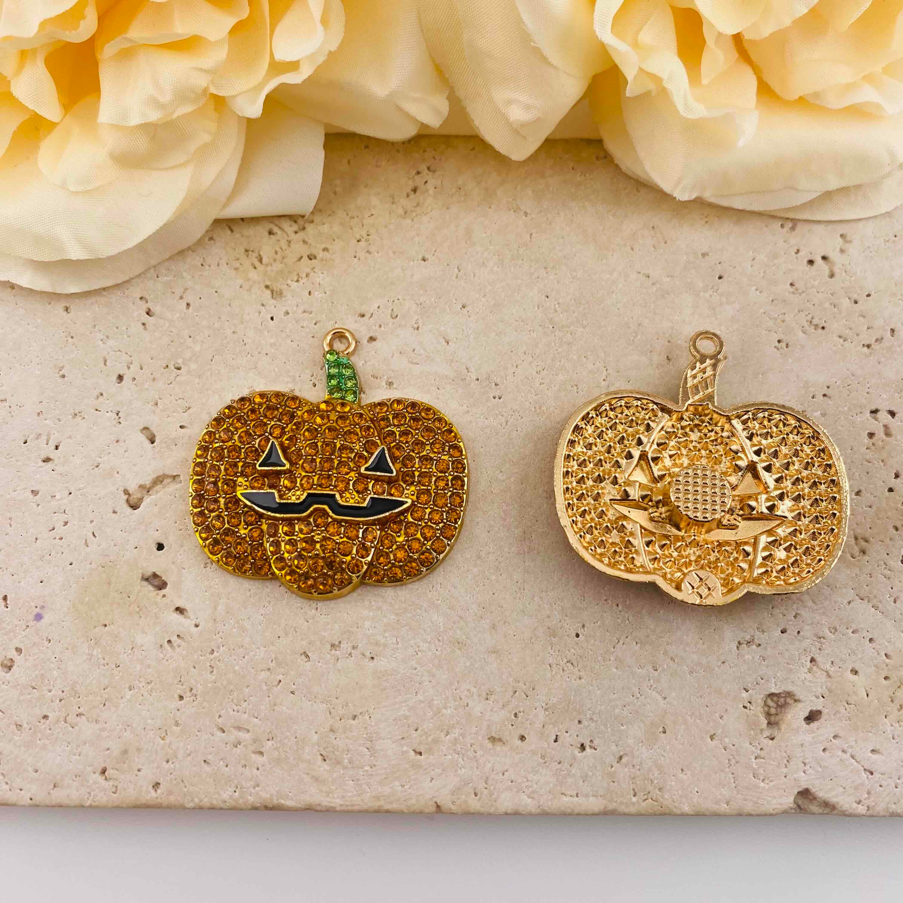 FS19915-About 39*39mm Halloween Rhinestone Fancy Patch For Making Fancy Beads
