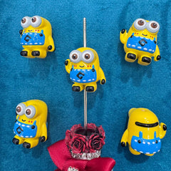3D Minions Painted Acrylic Beads For Beadable Pens Keychain Jewelry Making