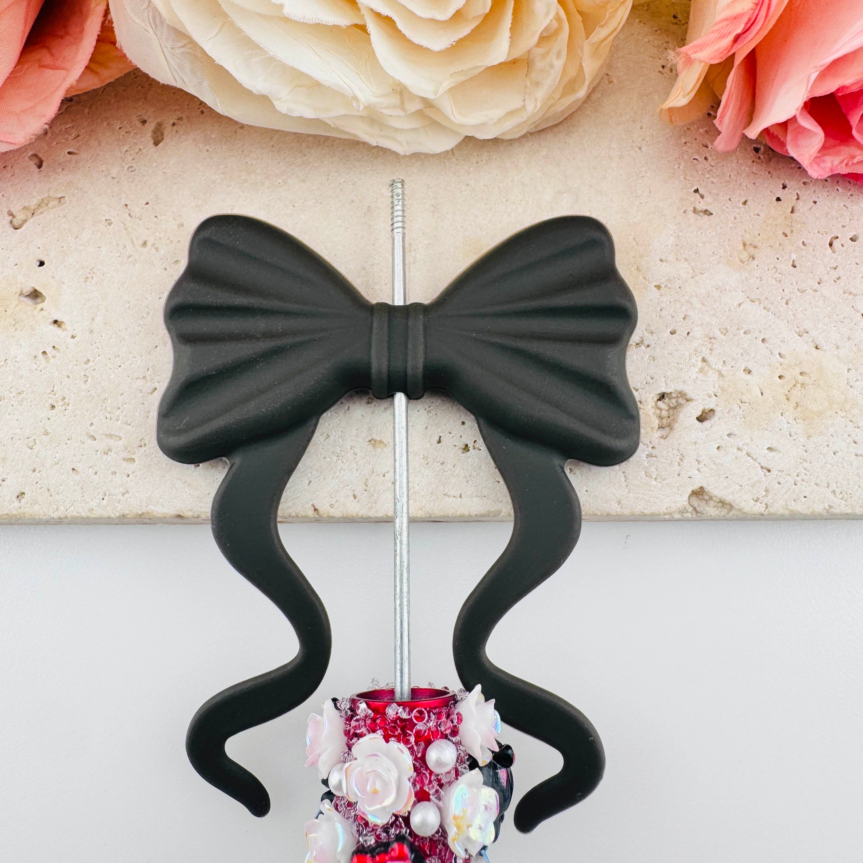 FS19388-About 60×70mm Silicone Bow Beads