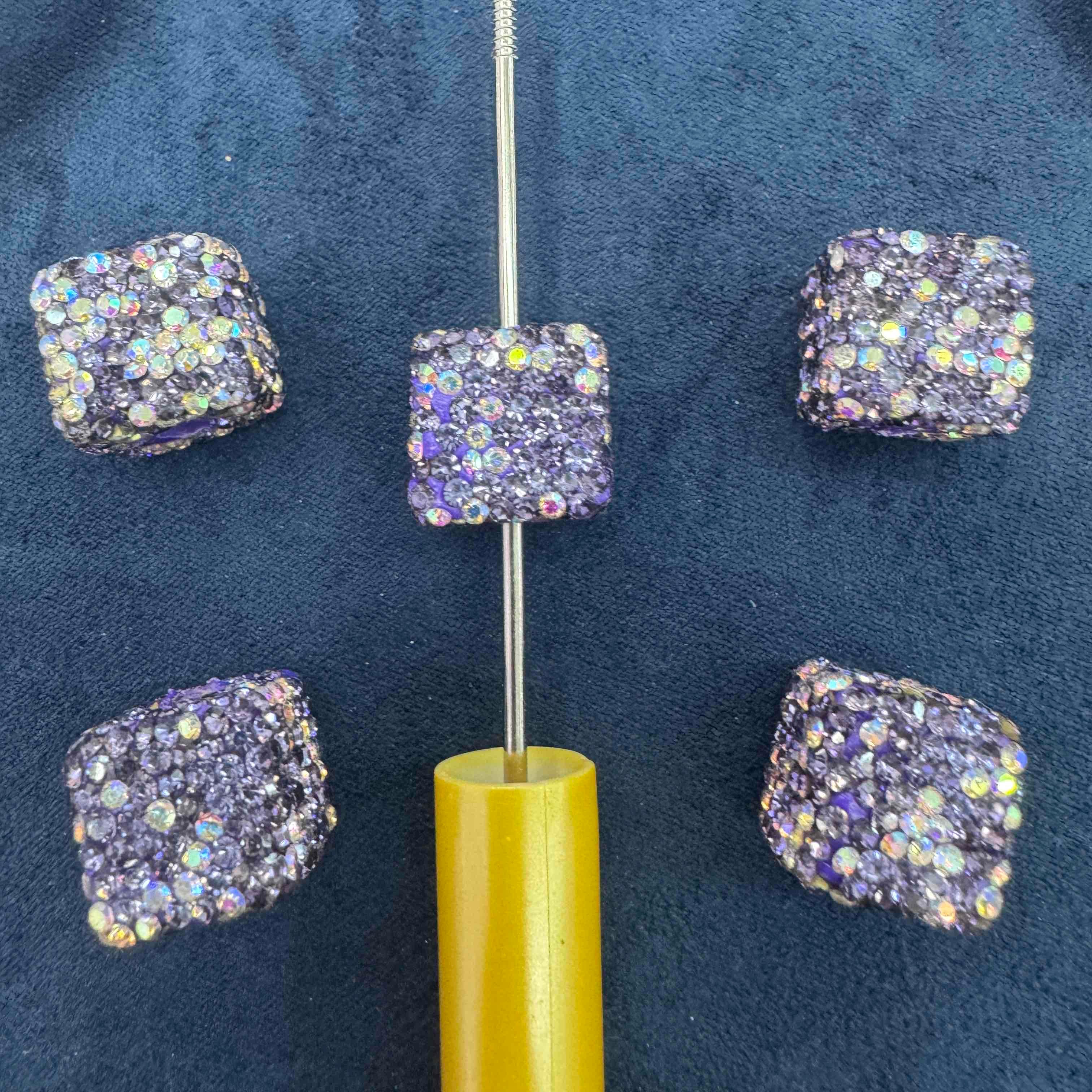 FS20232-16mm AB Color Rhinestone Clay Cube Beads