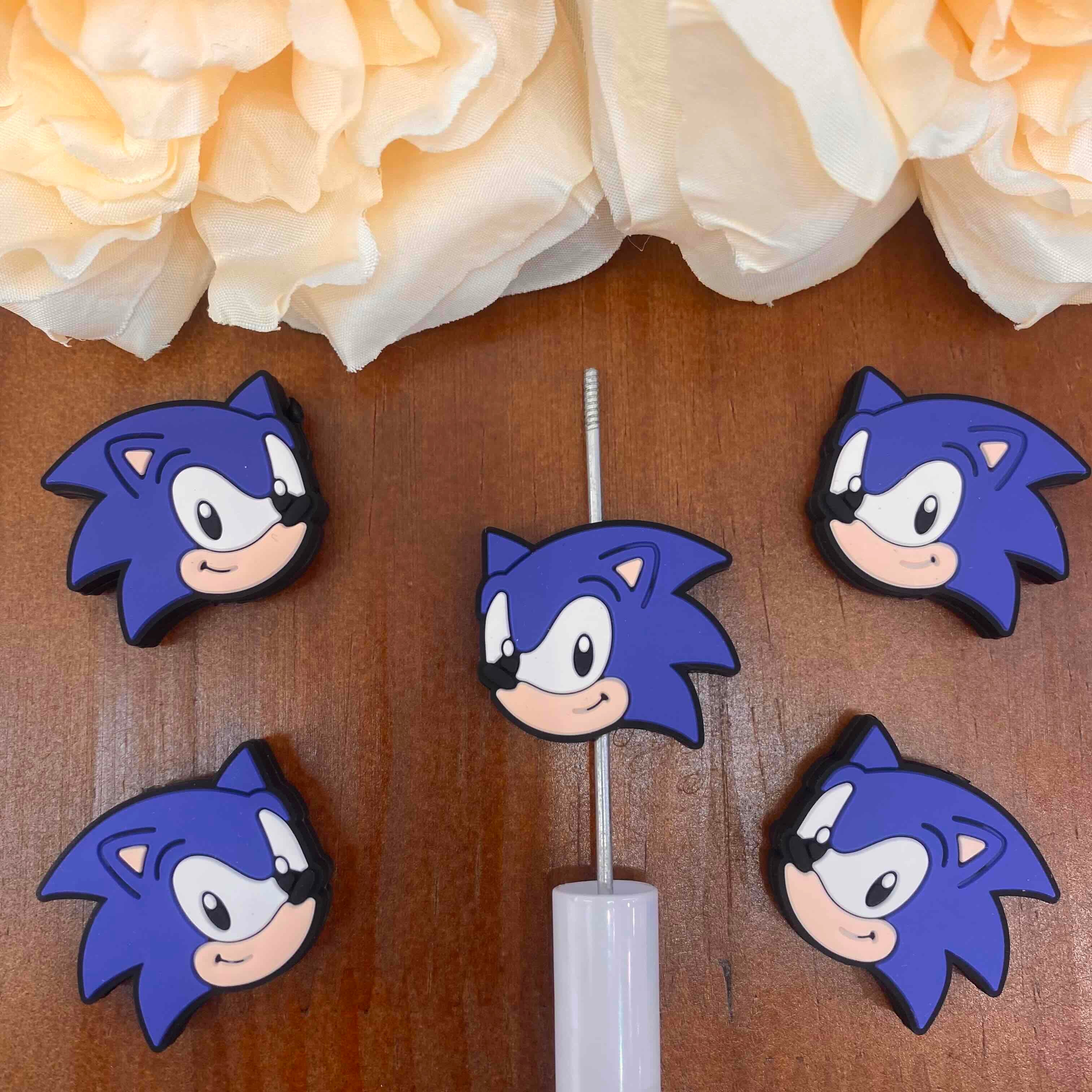 FS20477-Sonic the Hedgehog Flat Silicone Focal Beads