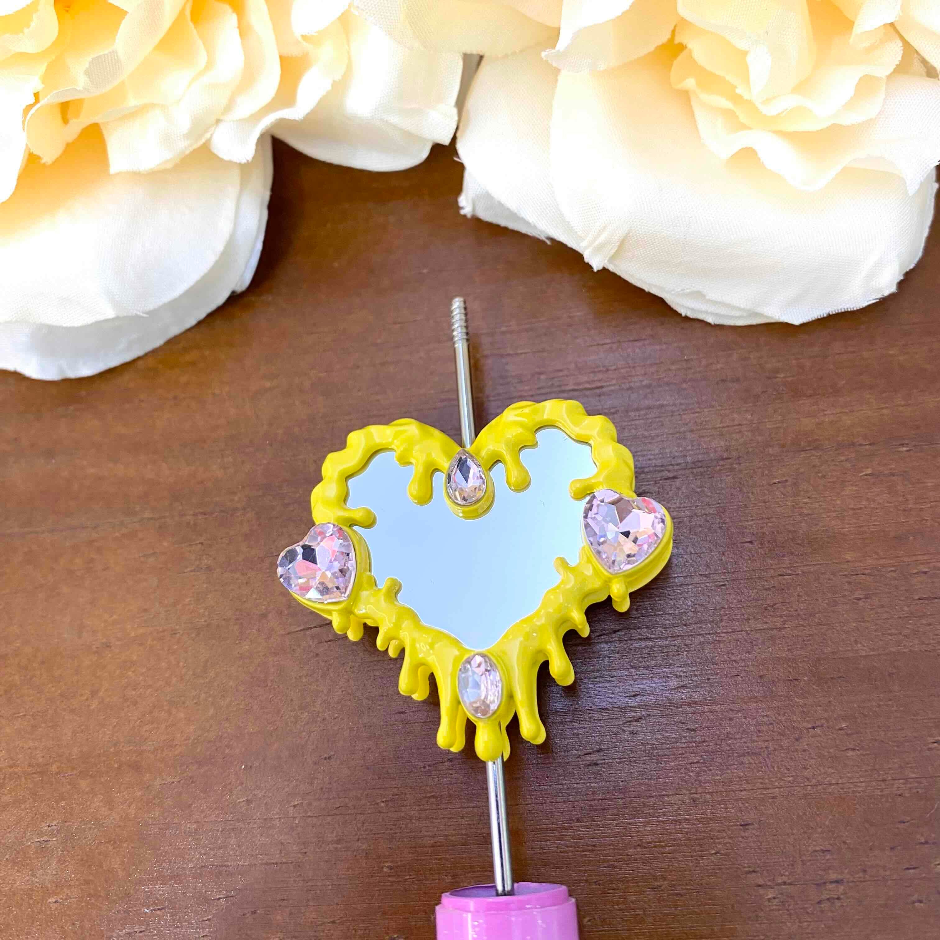 FS20631-Heart Mirror Metal Beads