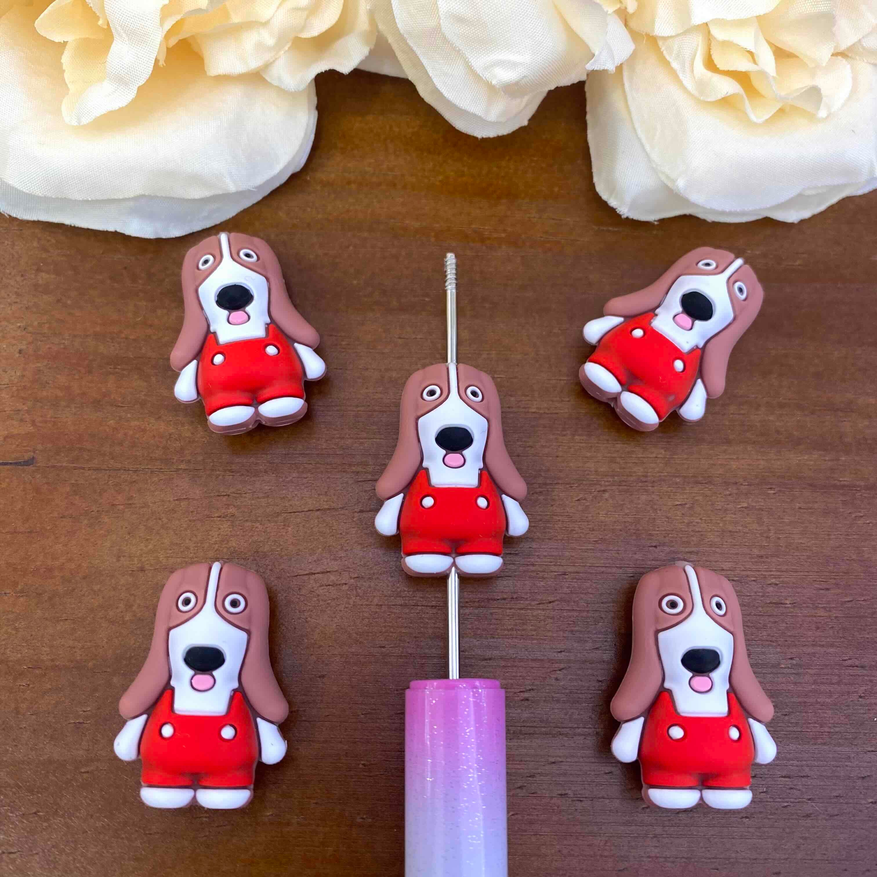 FS20518-3D Basset Hound Silicone Focal Beads
