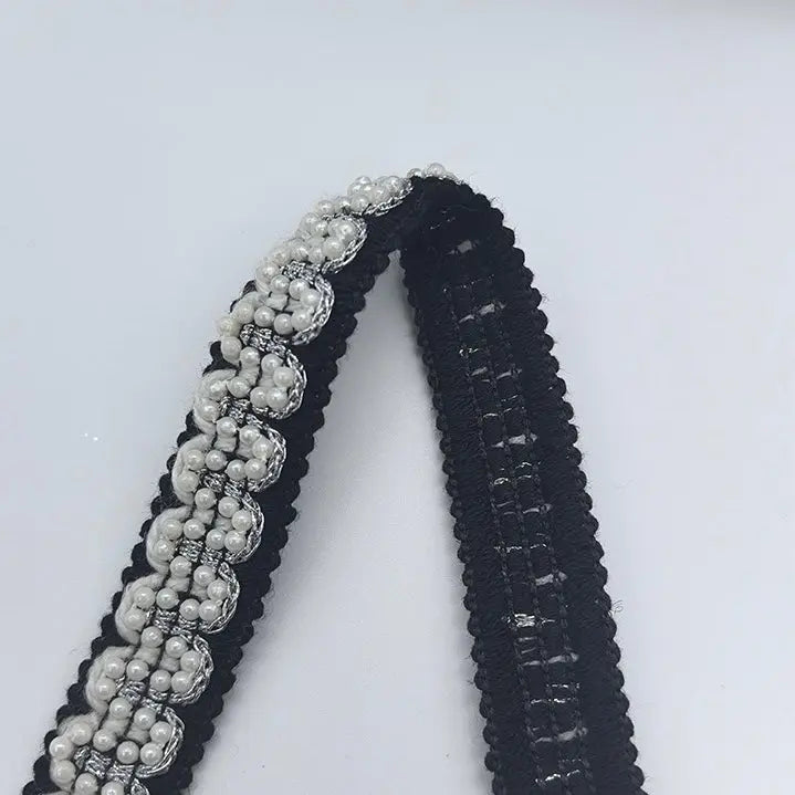 FS0004-2cm Width Pearl Farbic Zoe DIY Wholesale