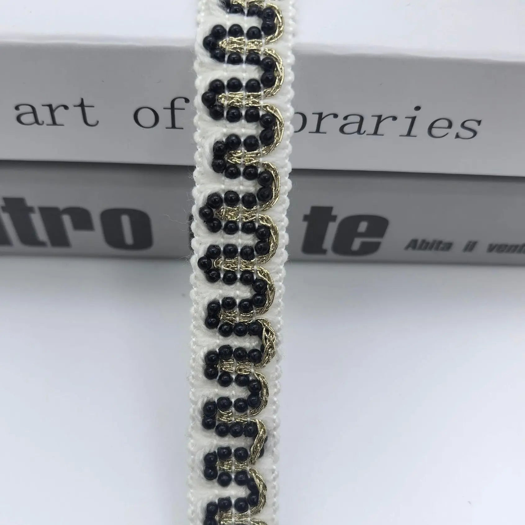 FS0004-2cm Width Pearl Farbic Zoe DIY Wholesale