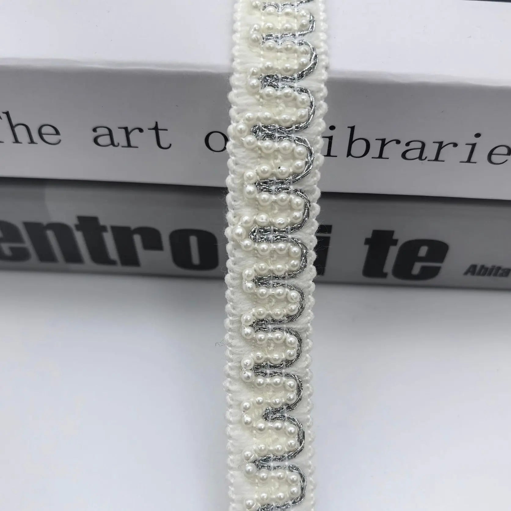 FS0004-2cm Width Pearl Farbic Zoe DIY Wholesale