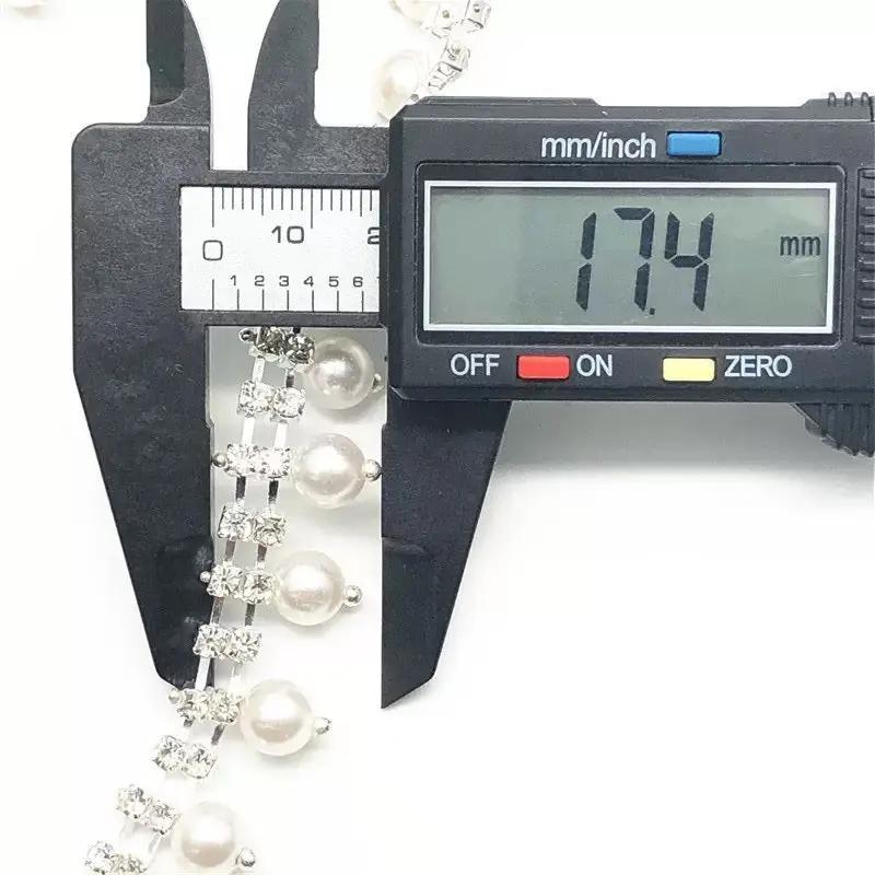 FS0062- Double Rows Diamonds Chain With Pearl Zoe's DIY Shop