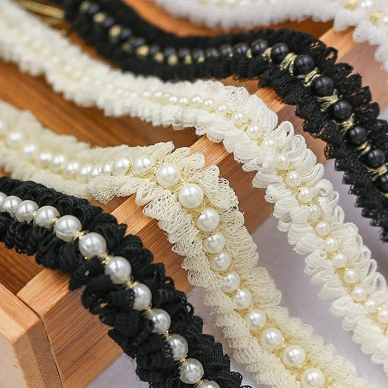 FS0065-2Meter 1.7mm Width Lace Farbic With Pearl Zoe's DIY Shop