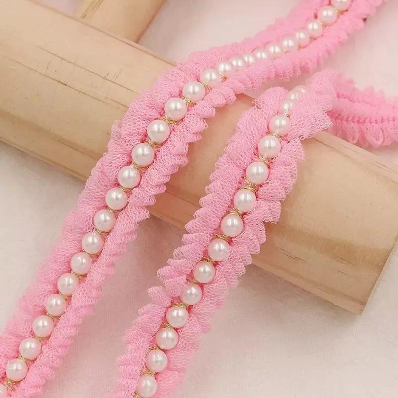 FS0065-2Meter 1.7mm Width Lace Farbic With Pearl Zoe's DIY Shop