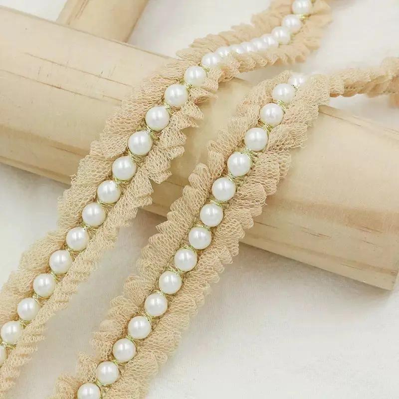 FS0065-2Meter 1.7mm Width Lace Farbic With Pearl Zoe's DIY Shop