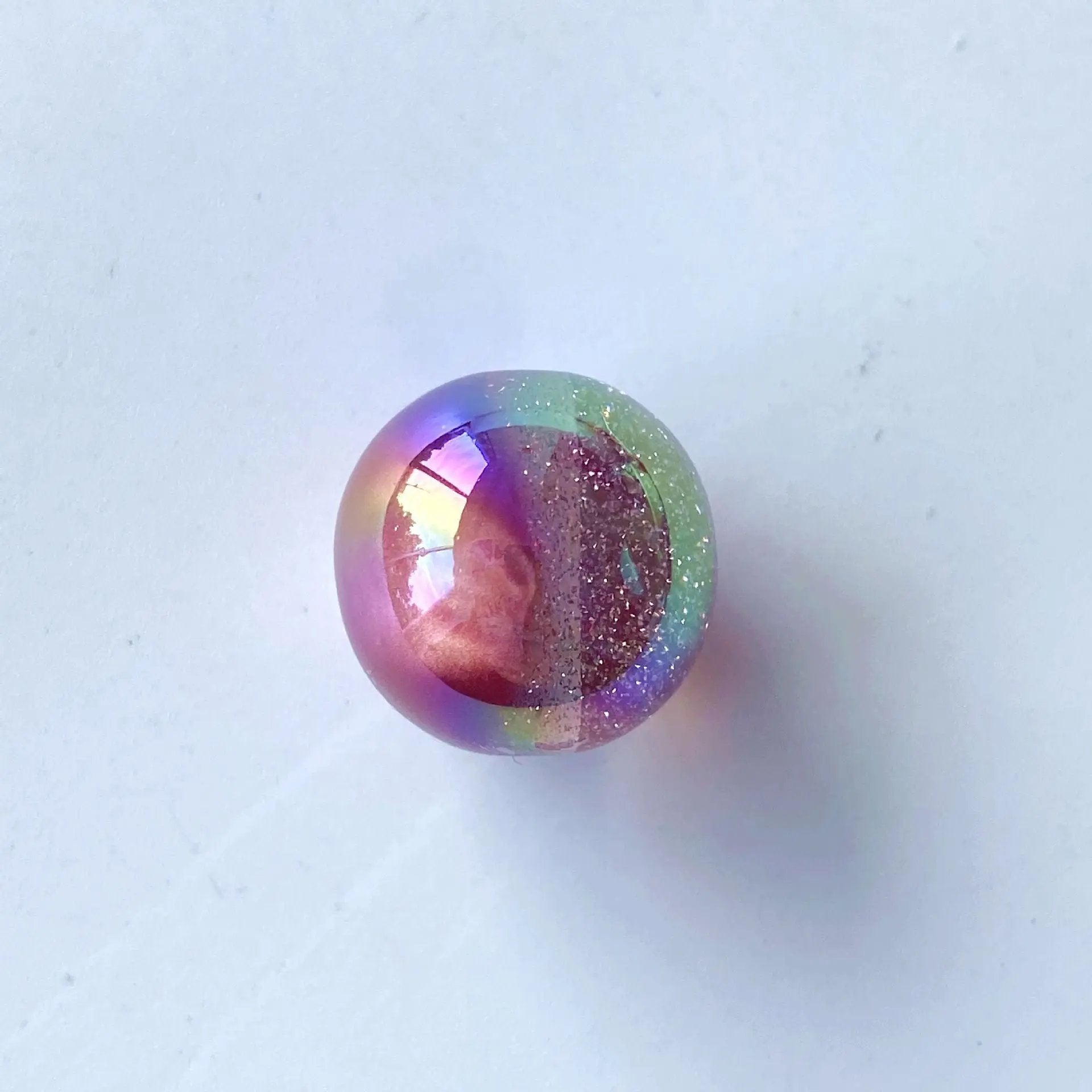 FS0082-Random Mixed Color 10MM UV Gradient Color Glitter Resin Beads Fit For Beadable Pens Zoe's DIY Shop