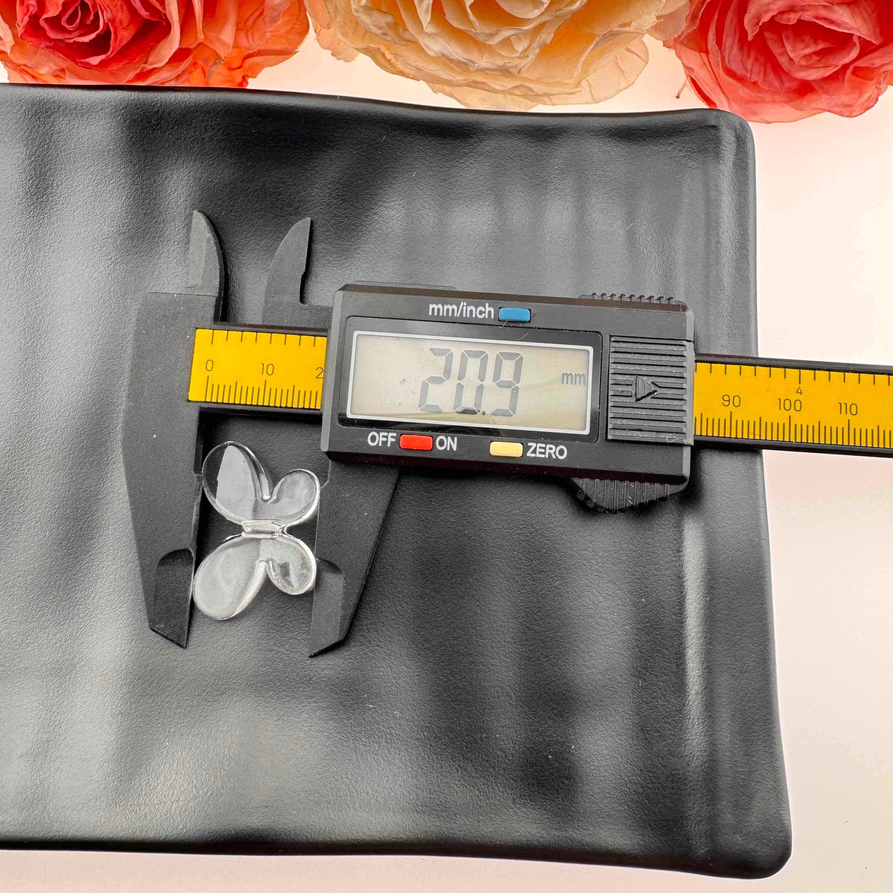 FS0383-21MM 小さな蝶のクリアベースアクリルビーズ ビーズペンに適合