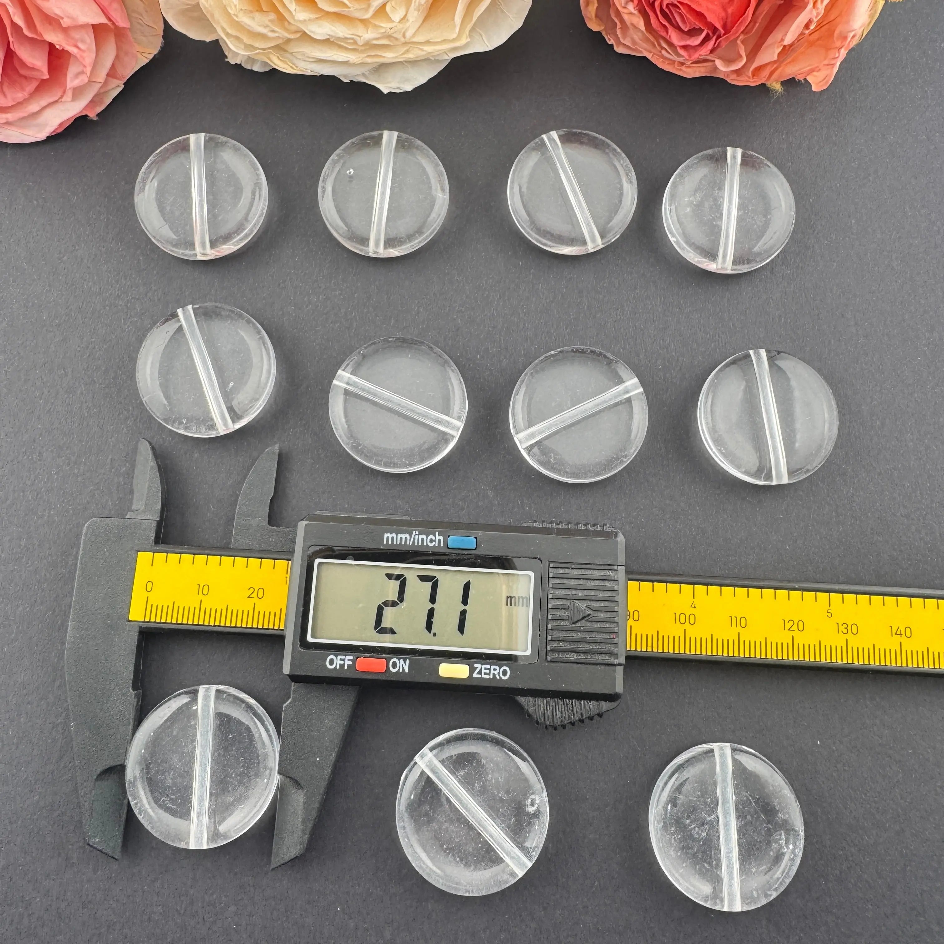 FS0387-27mm Clear Round Plate Based Acrylic Beads Zoe DIY Wholesale