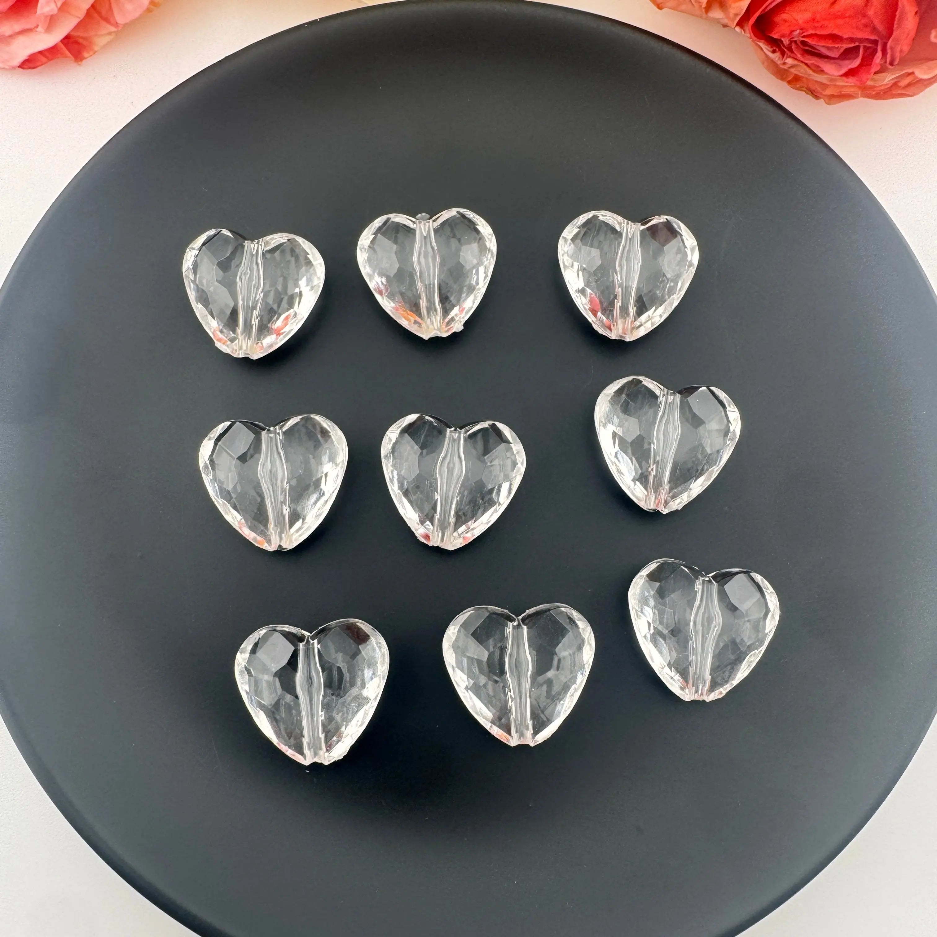 FS0623-About 22×24mm Heart Plate Base Acrylic Beads 12MM Thickness Fit For Beadable Pens Zoe's DIY Shop