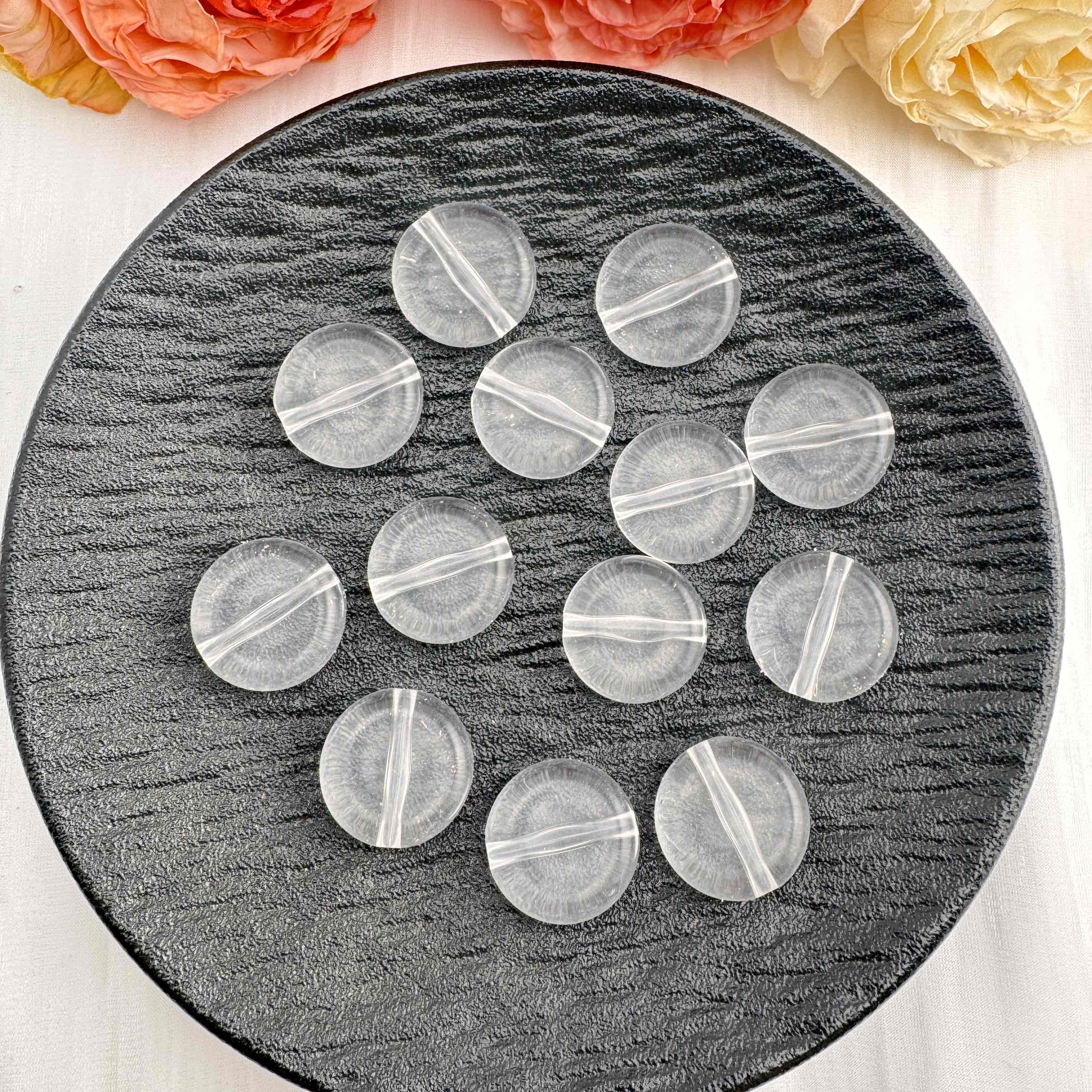 FS0628-22mm Clear Round Based Beads For Making Fancy Beads Zoe DIY Wholesale