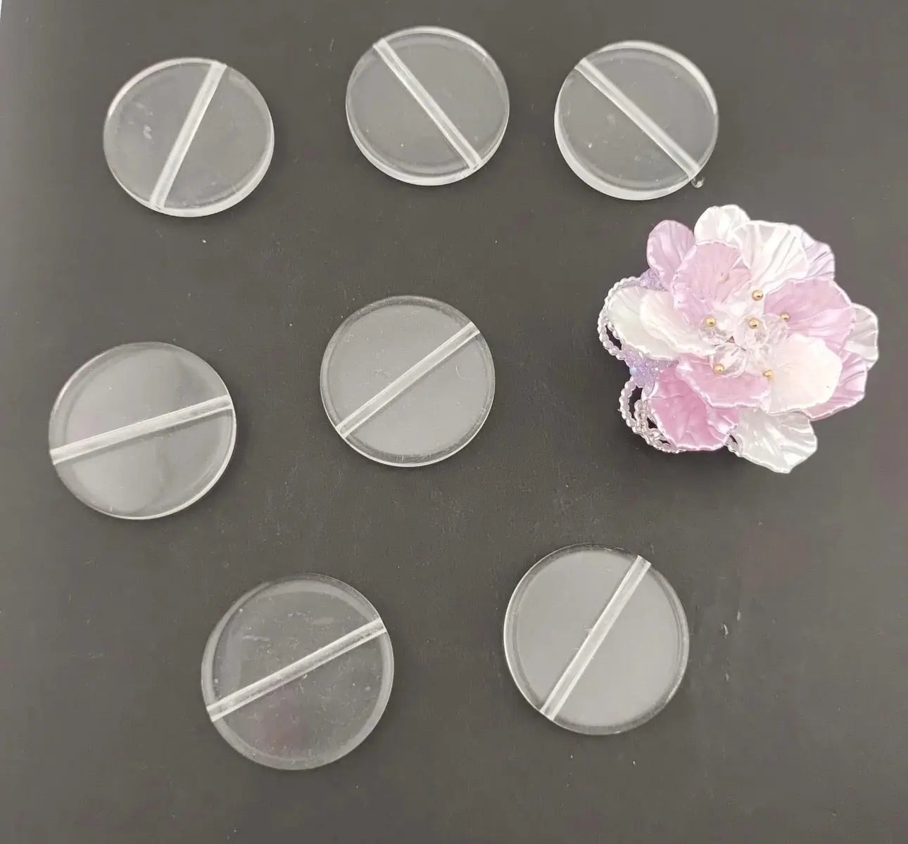 FS0650-32MM Clear Round Plate Based Beads Zoe DIY Wholesale