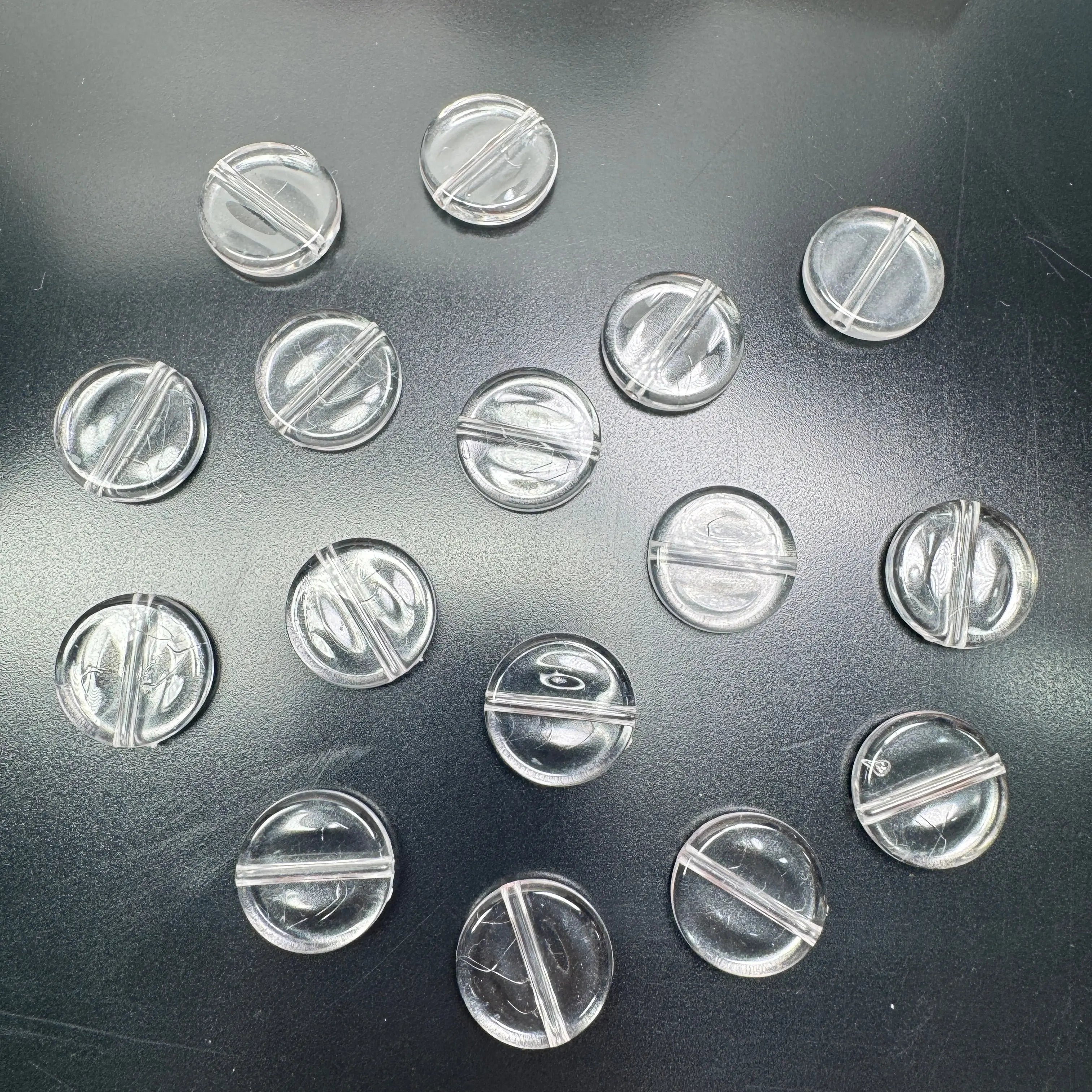 FS0740- 20MM Clear Round Plate Based Beads 5mm Thickness Fit  For Beadable Pens Zoe's DIY Shop