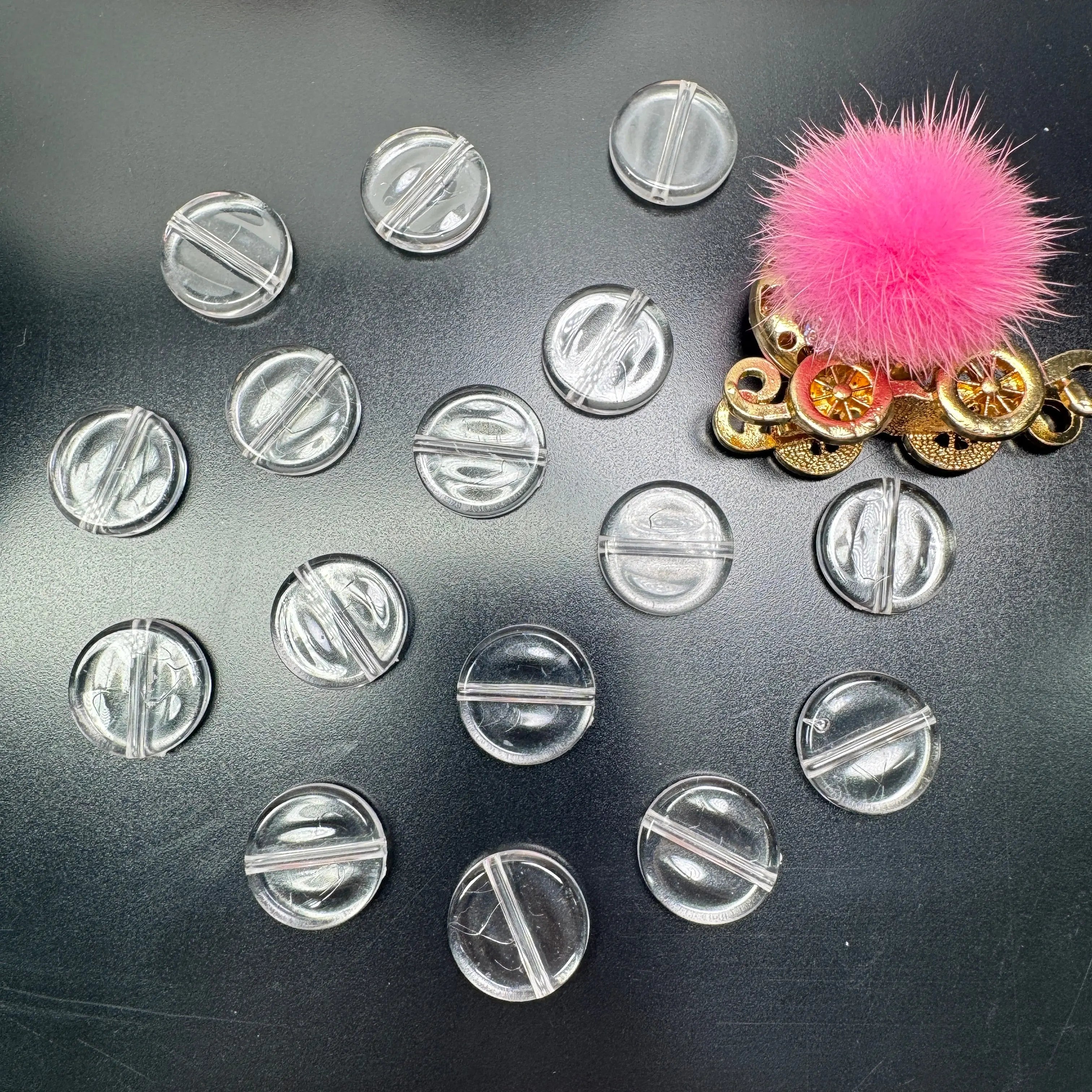 FS0740- 20MM Clear Round Plate Based Beads 5mm Thickness Fit  For Beadable Pens Zoe's DIY Shop