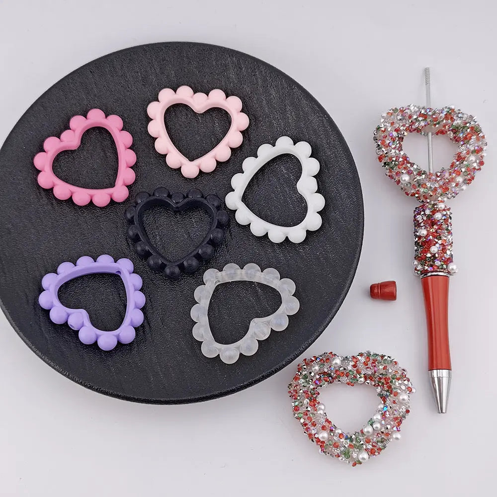 FS0846-About 39mm Heart Allow Acrylic Beads