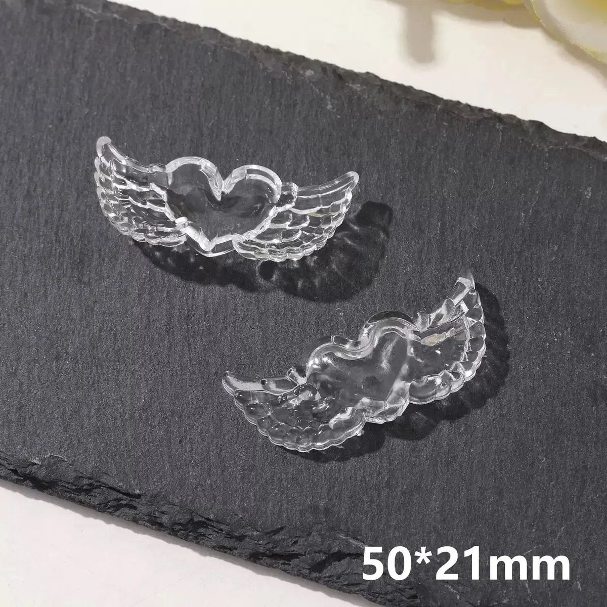 FS0869-About 50×21mm Transparent Love Wings Shaker Based Beads Zoe's DIY Shop