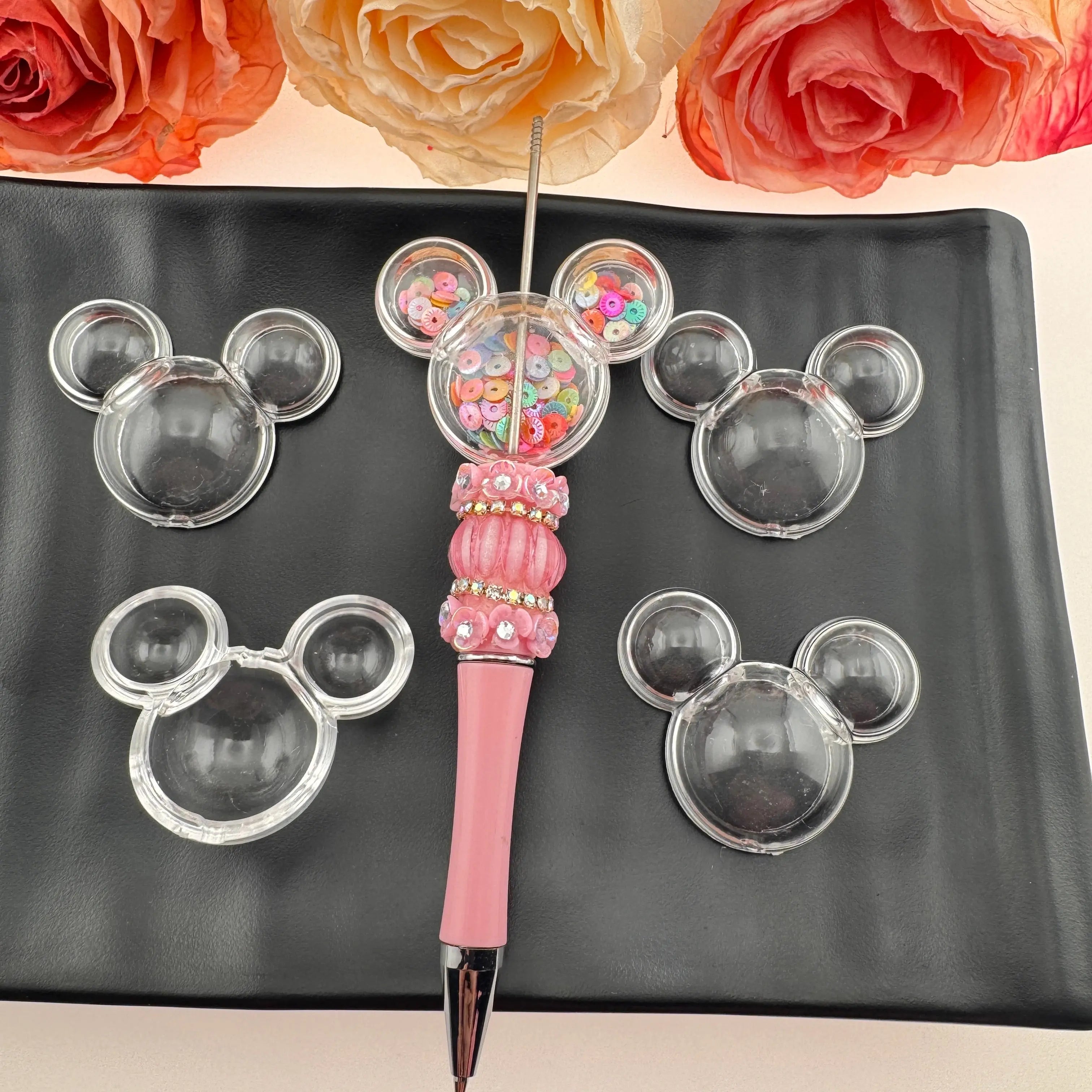 FS0875-Mickey Head Clear Shaker Box For Making Fancy Bead