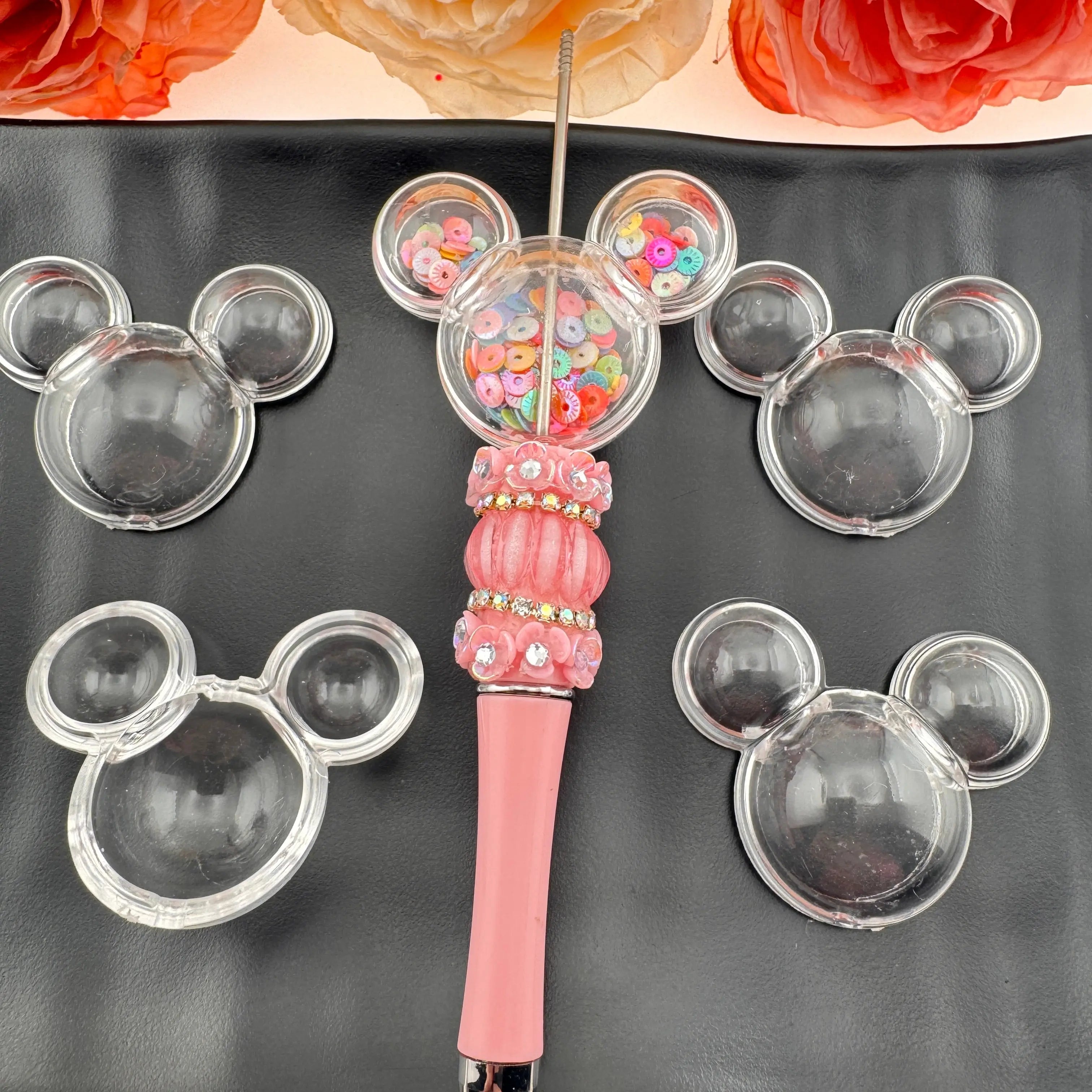 FS0875-Mickey Head Clear Shaker Box For Making Fancy Bead