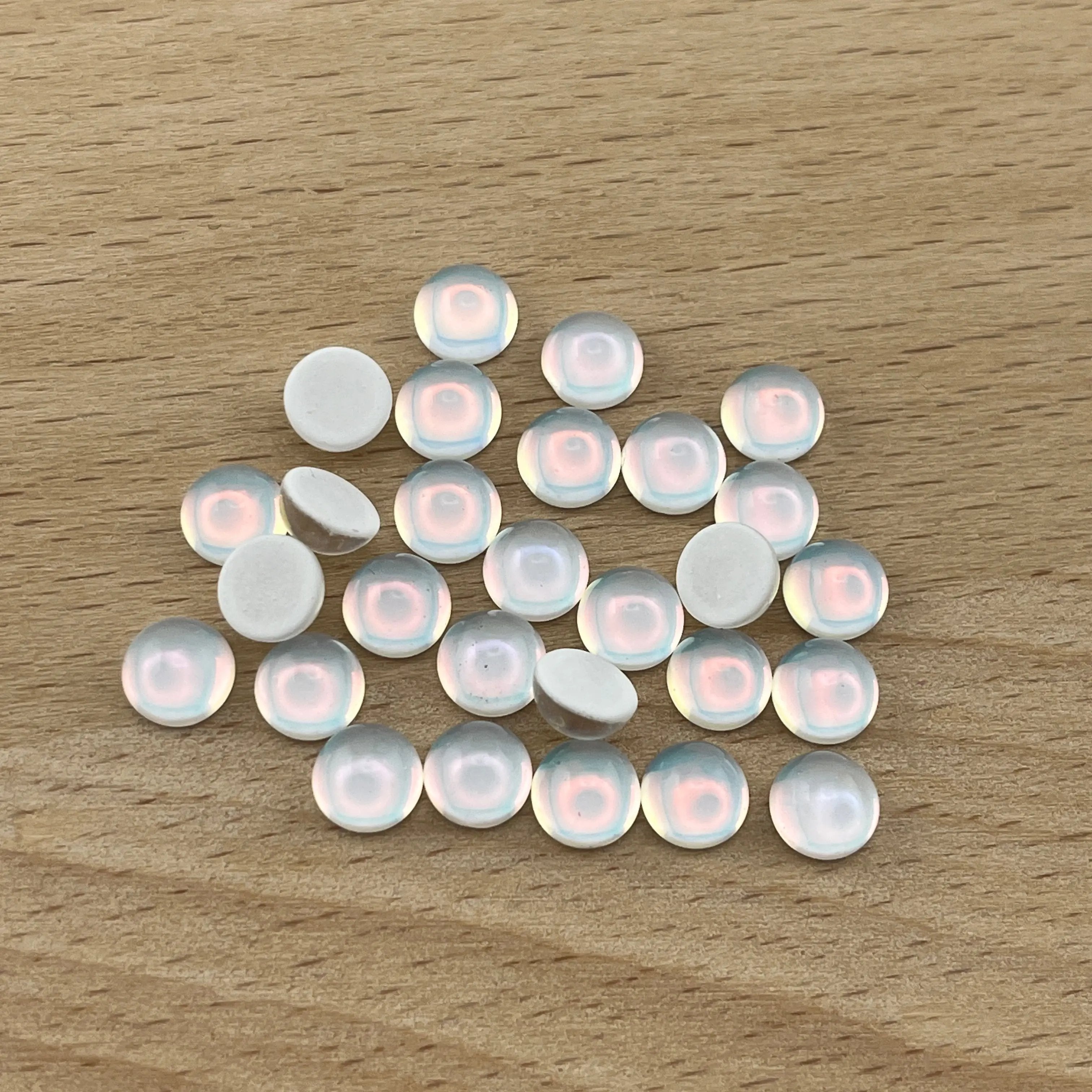 FS0907-100PCS 6MM  Mocha Semicircle Crystal Zoe's DIY Shop
