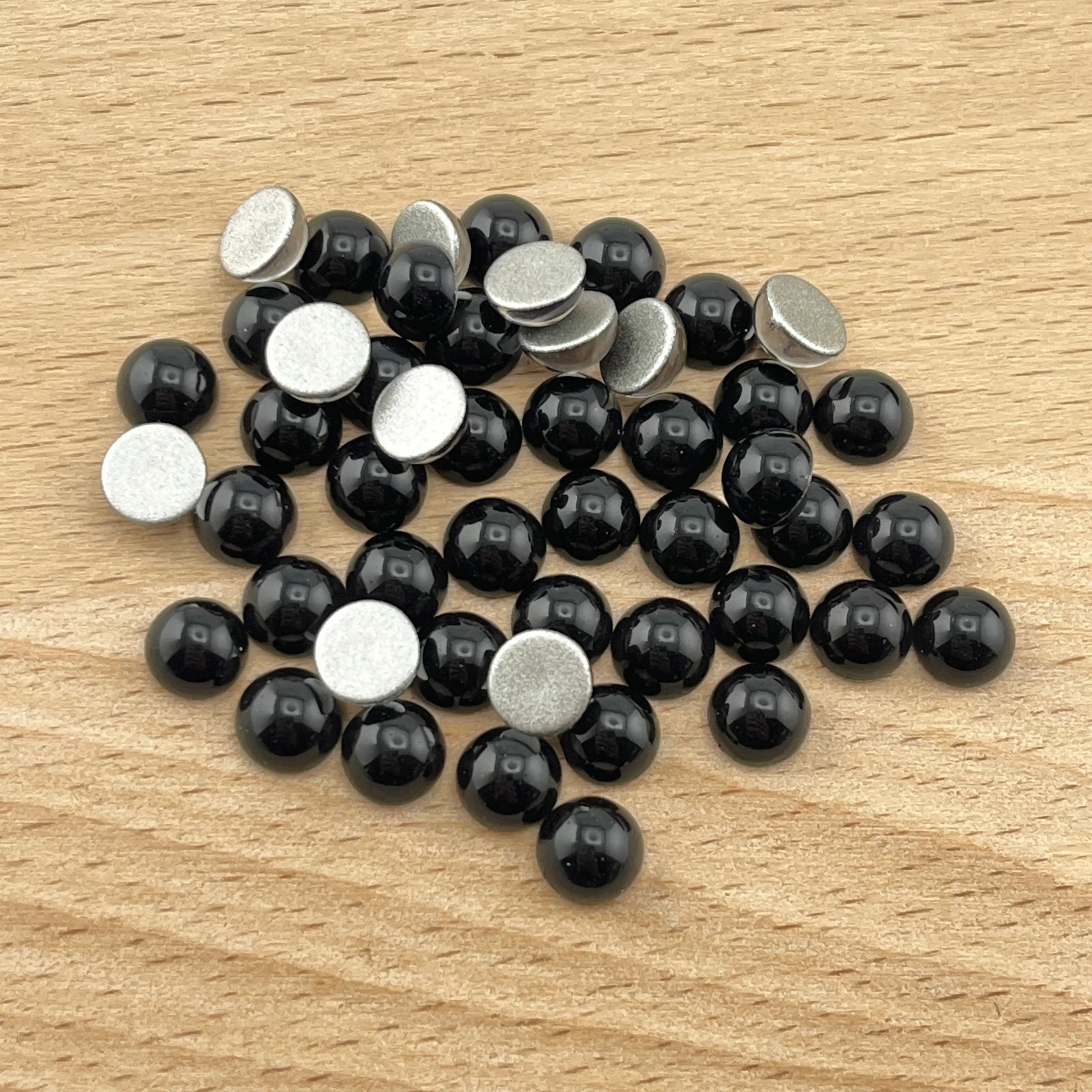 FS0907-100PCS 6MM  Mocha Semicircle Crystal Zoe's DIY Shop