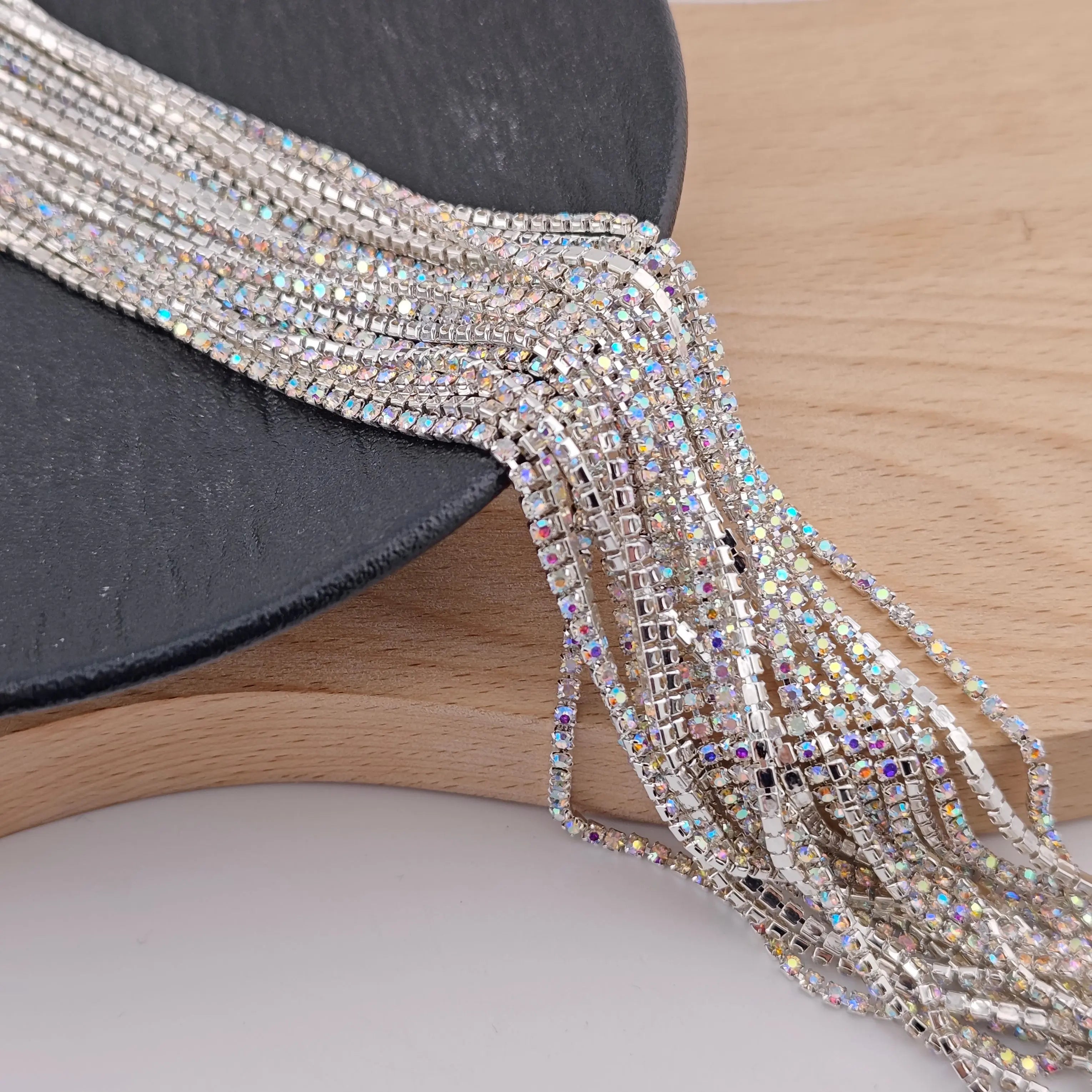 FS0978-2mm Diamonds Chain For Making Fancy Pen Or Fancy Beads ZoeDIY Shop
