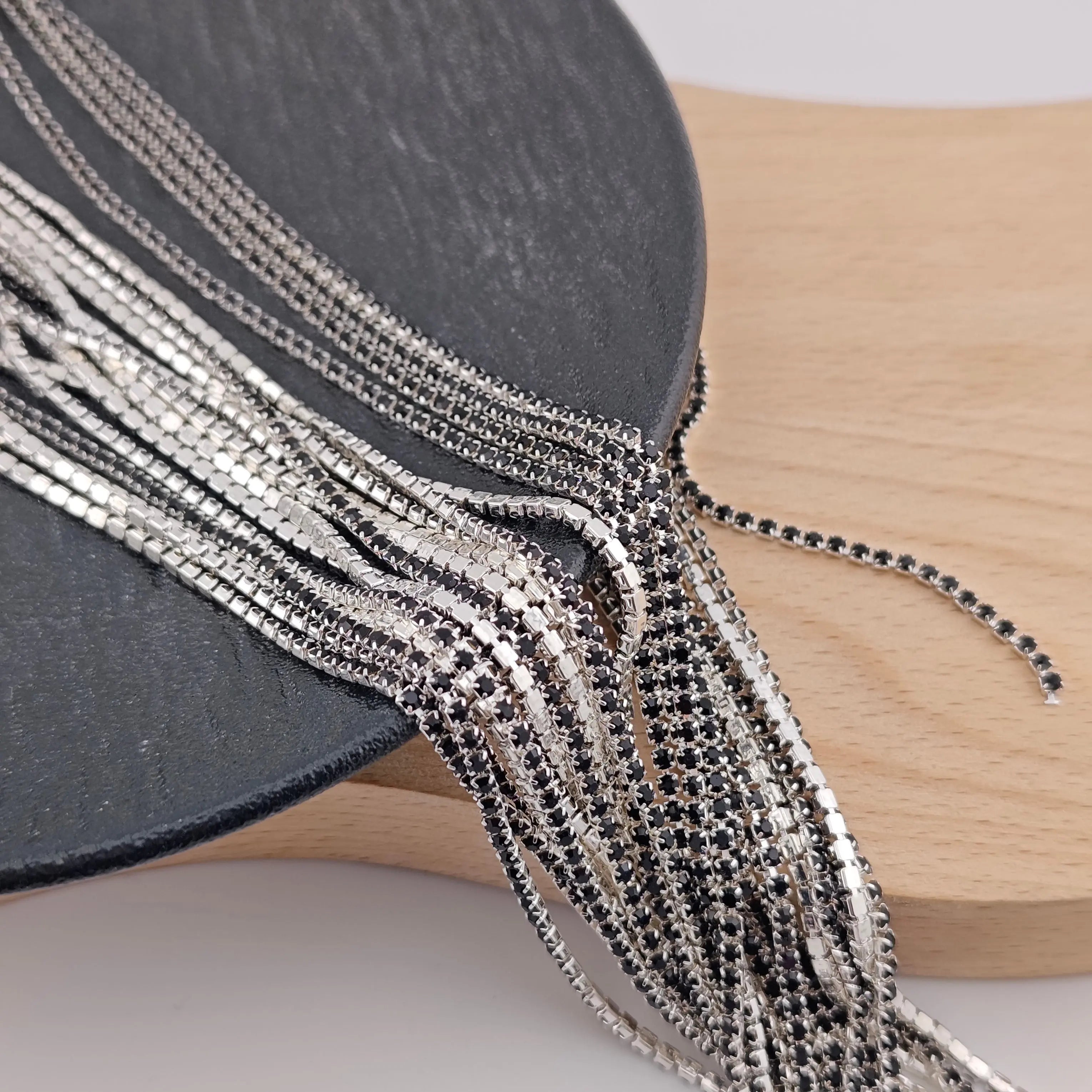 FS0978-2mm Diamonds Chain For Making Fancy Pen Or Fancy Beads ZoeDIY Shop
