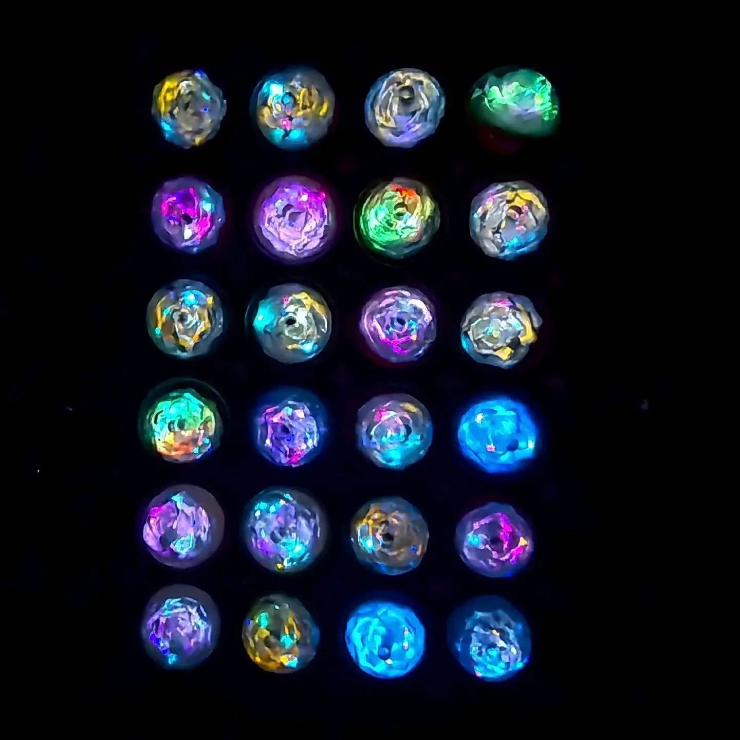 FS10019-16mm Color Changing Luminous Flower Resin Beads For Beadable Pens Keychain Jewelry Making Zoe DIY Wholesale