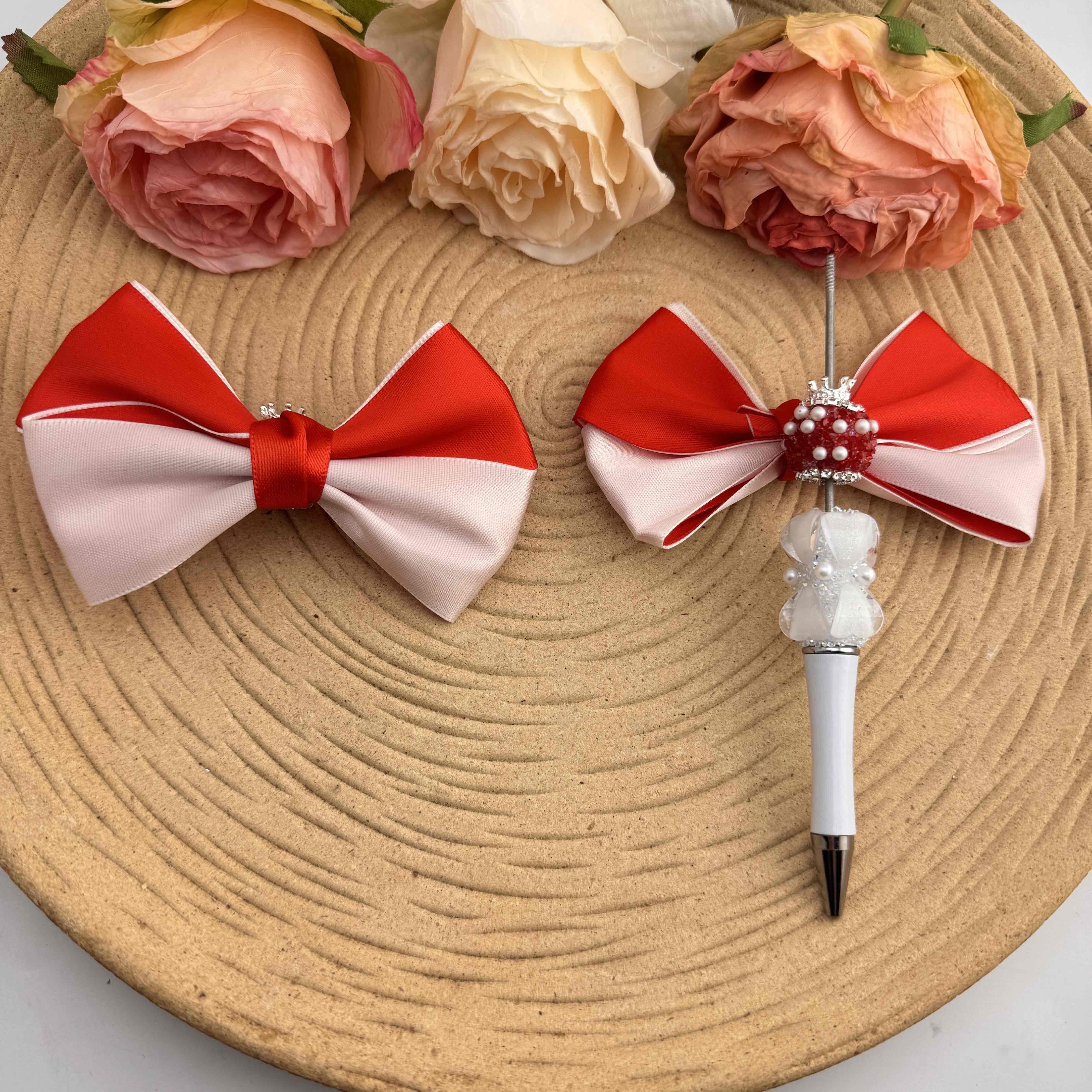 FS10031-16mm Sugar Beads With Bow For Beadable Pens Keychain Making Zoe DIY Wholesale