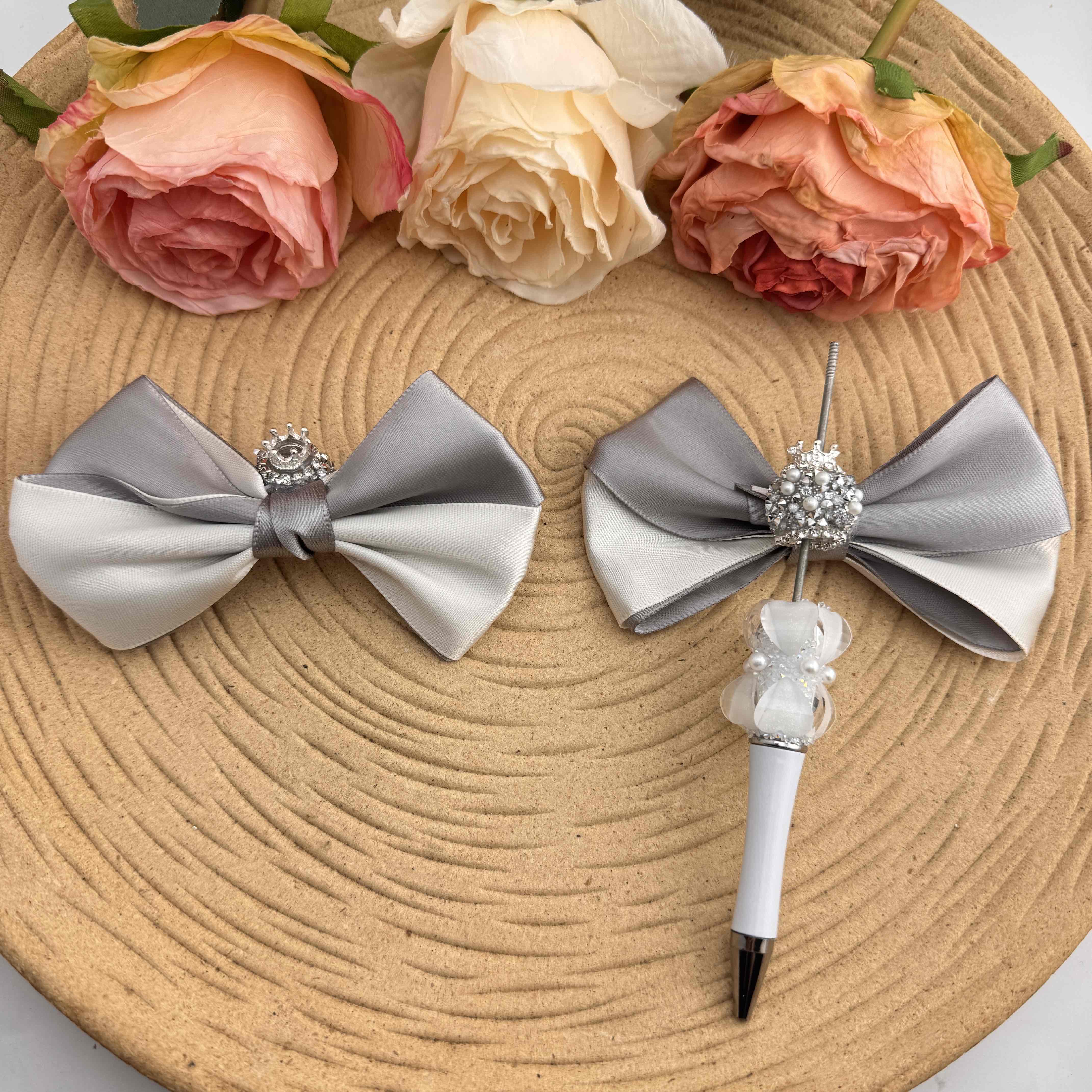 FS10031-16mm Sugar Beads With Bow For Beadable Pens Keychain Making Zoe DIY Wholesale