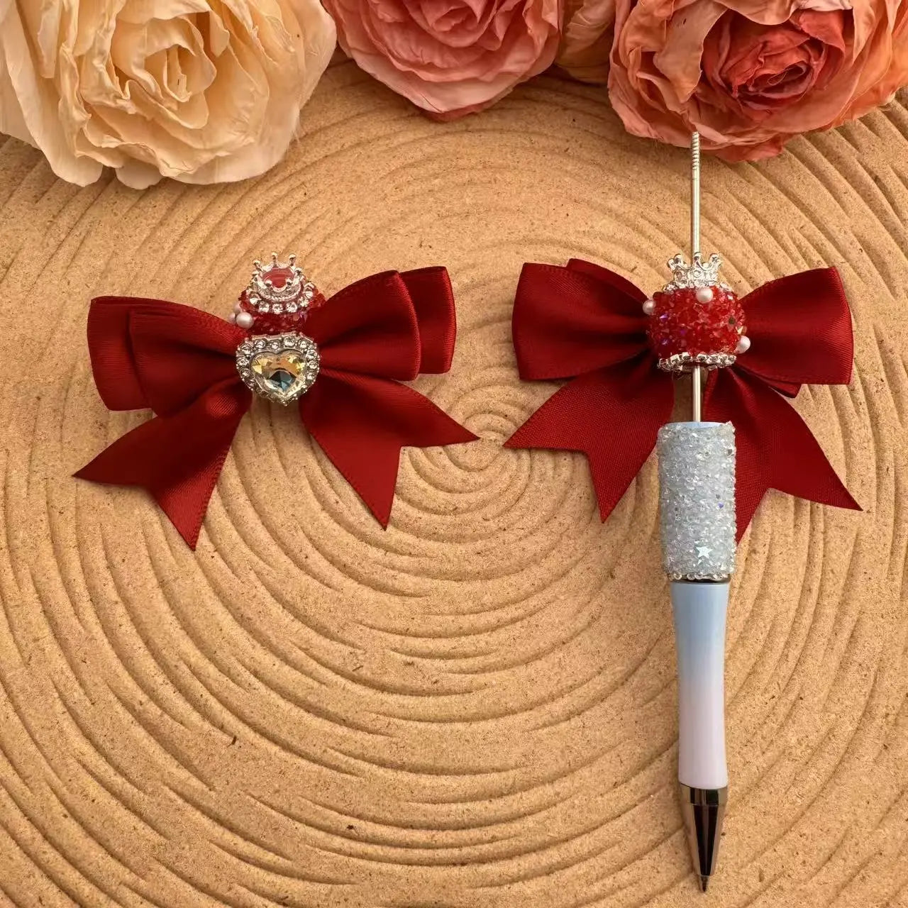 FS10035-16mm Sugar Beads With Bow Zoe DIY Wholesale