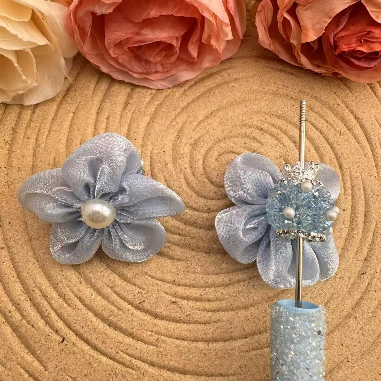 FS10036-16mm Sugar Beads With Flower Zoe DIY Wholesale