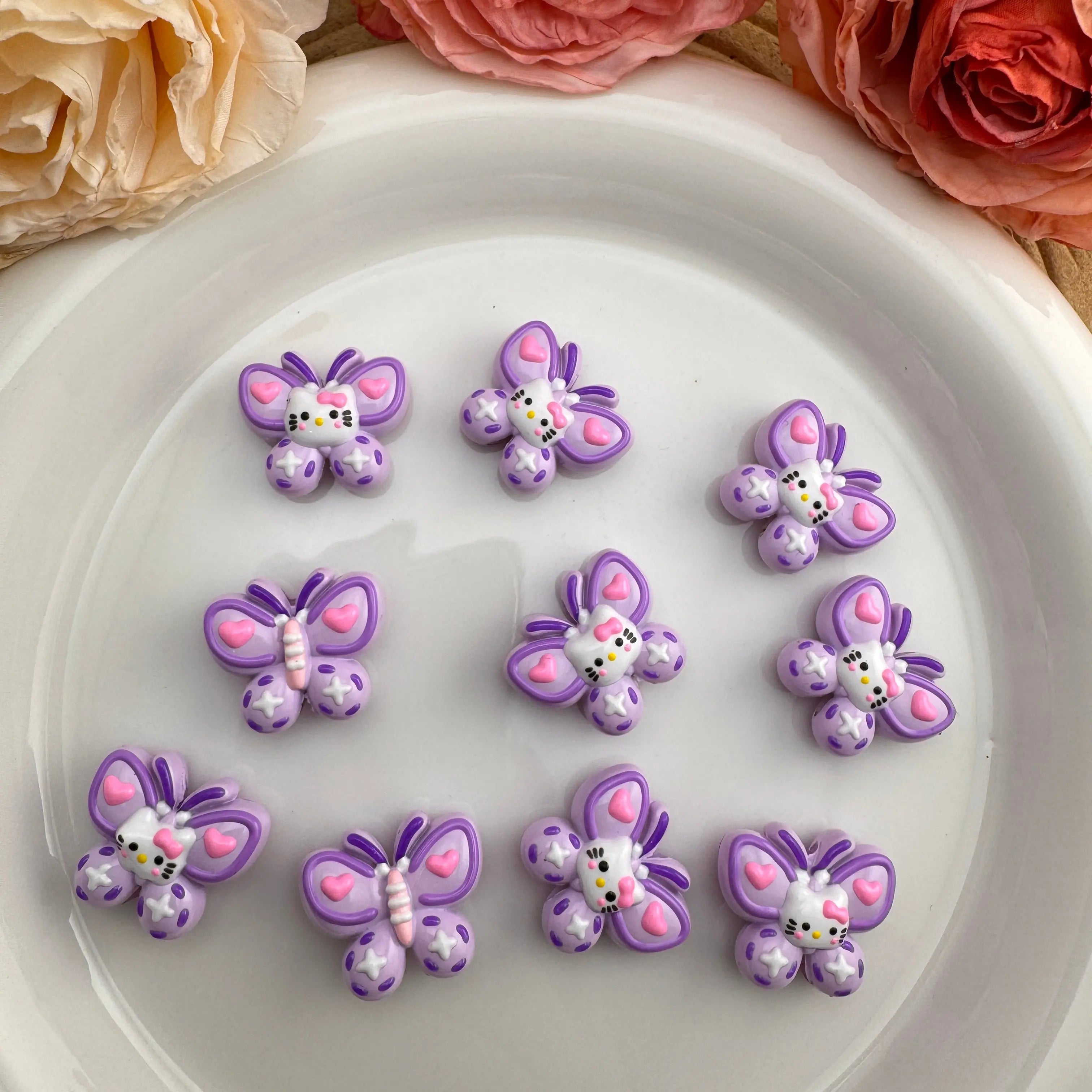 FS10041-HK Butterfly Hand-Painted Beads Zoe DIY Wholesale
